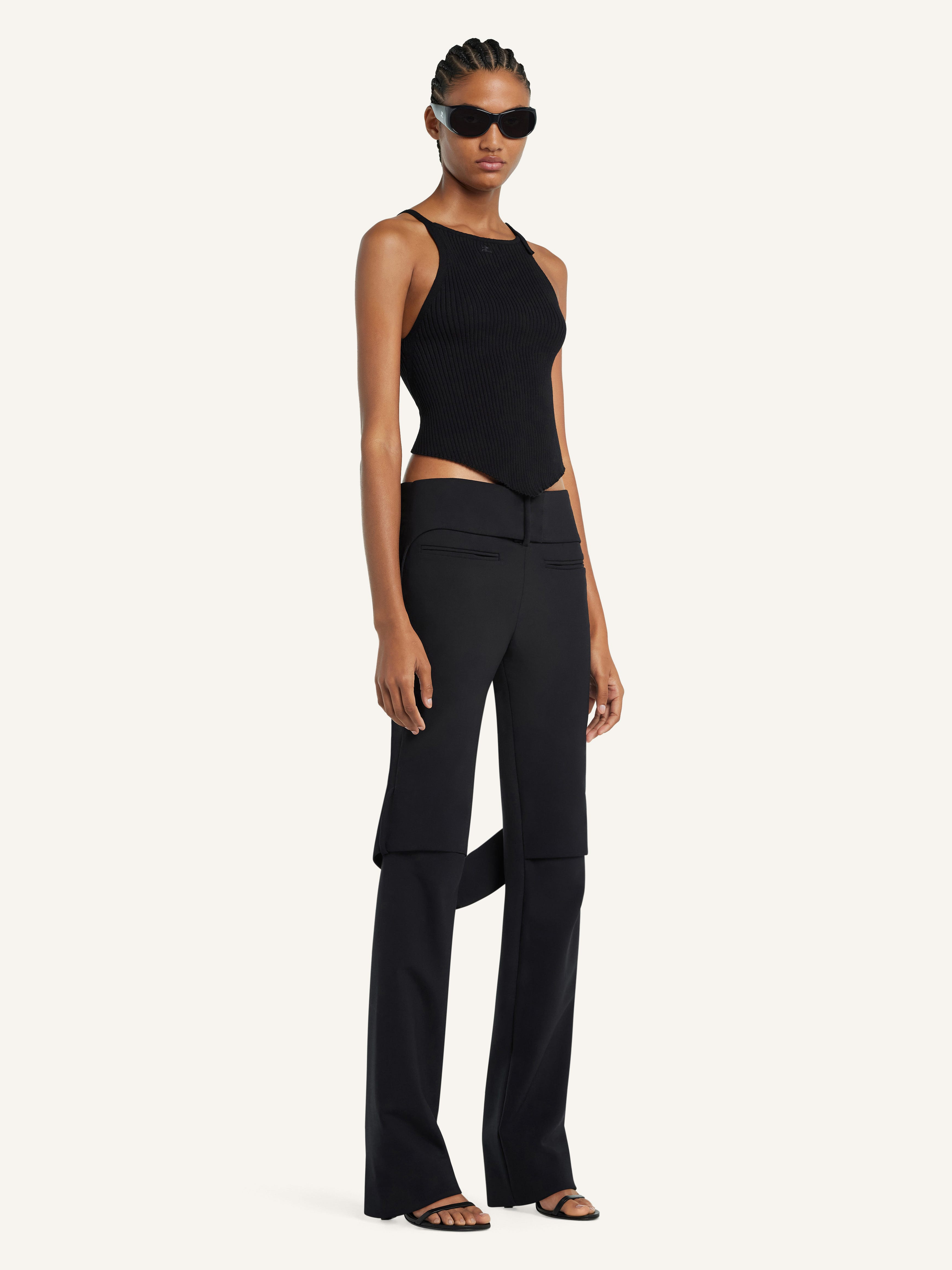 【561-5632】SIGNATURE POINTY RIB KNIT Women's Signature pointy rib knit top | COURREGES | 24S