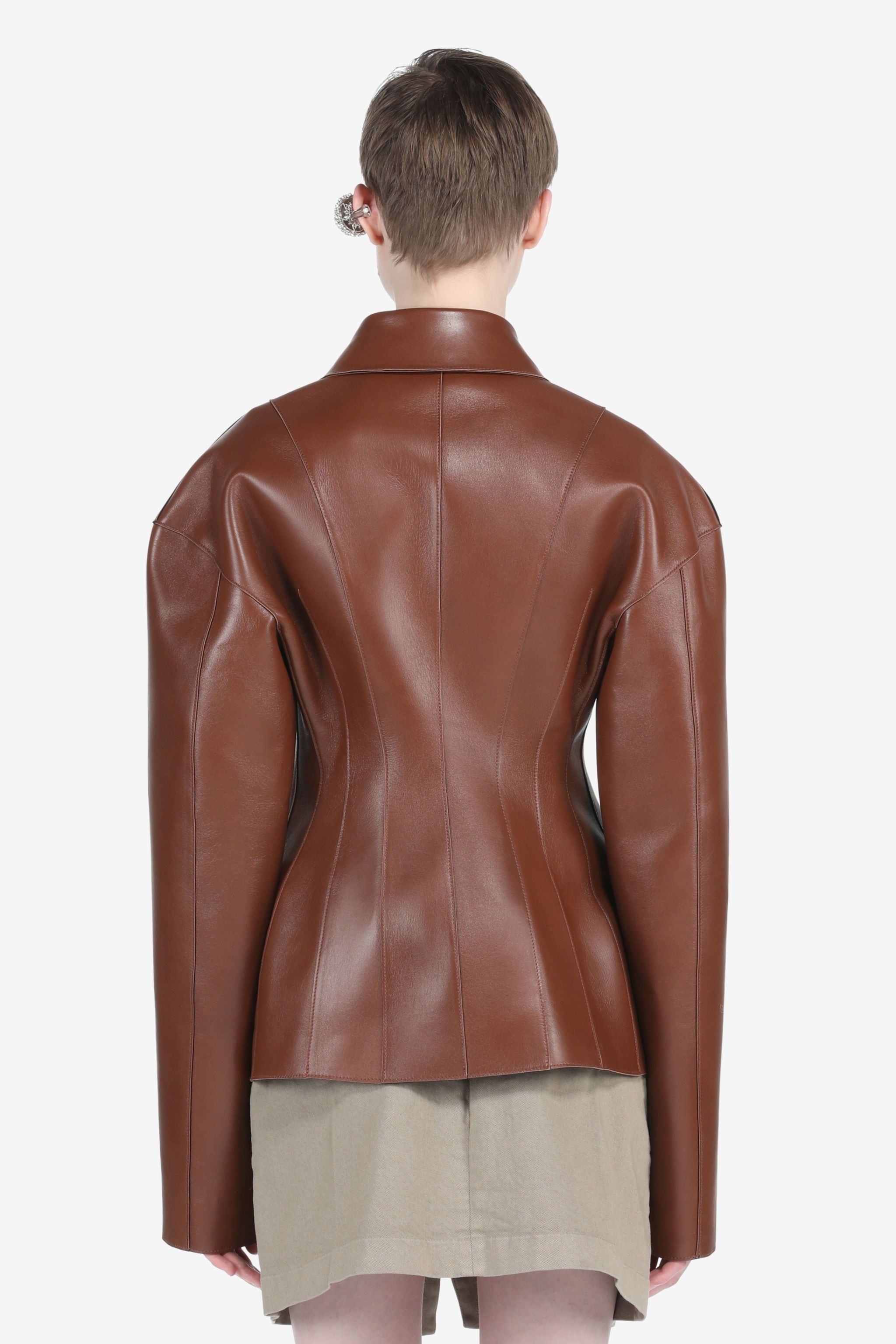 DOUBLE-BREASTED LEATHER JACKET - 2