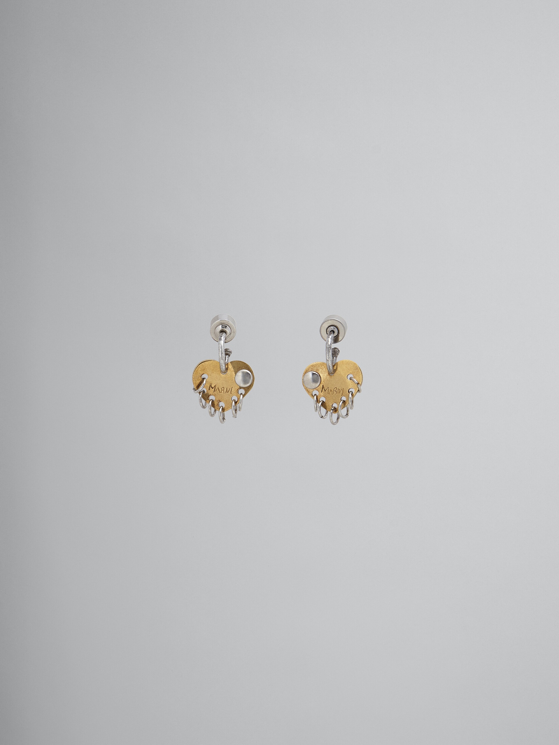 RAW HEARTS TWO-TONE EARRINGS - 1