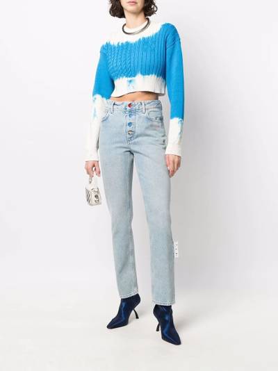 Off-White slogan-print straight high-rise jeans outlook