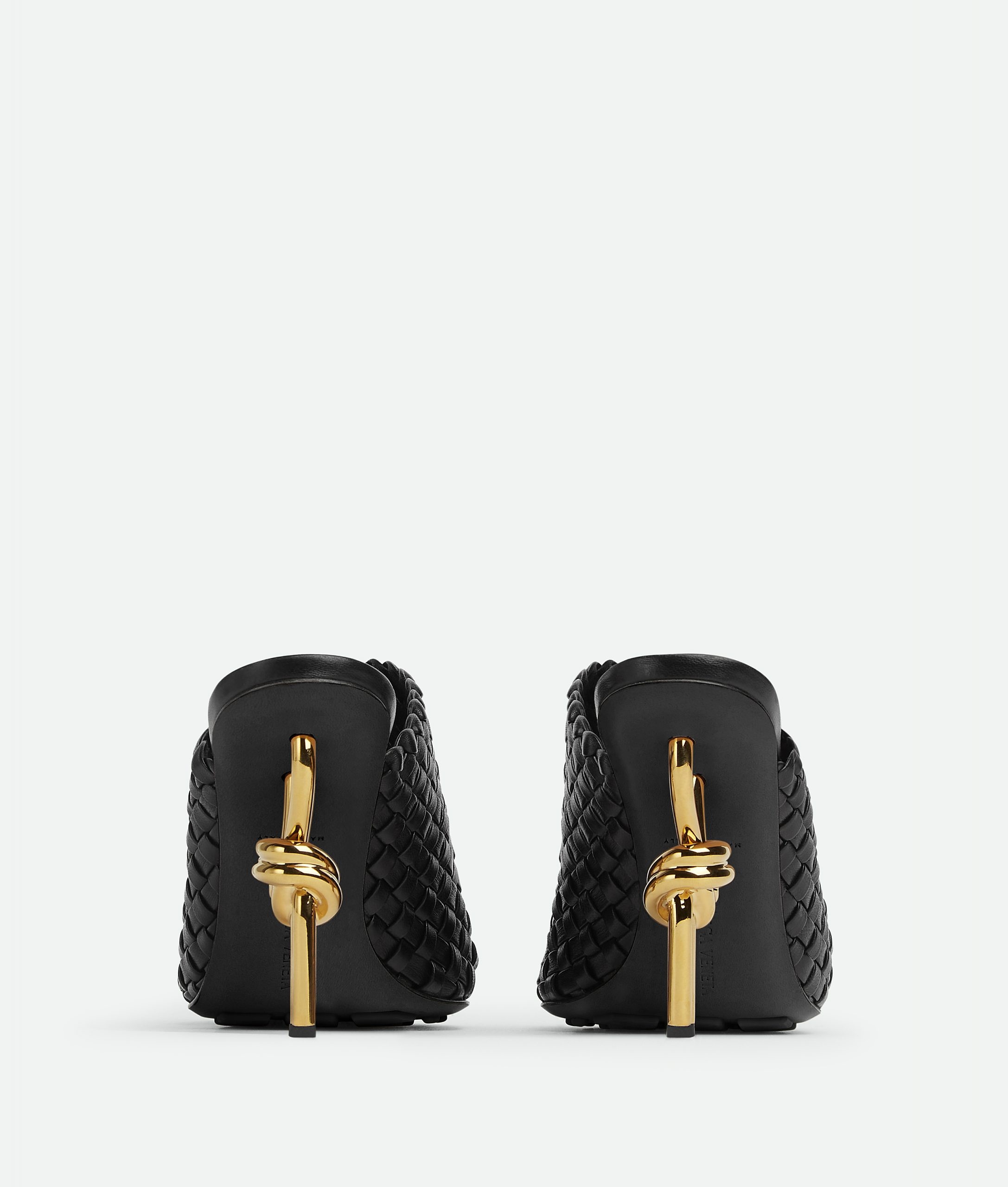 Bottega Veneta – Knot Mule Black Woven - 3