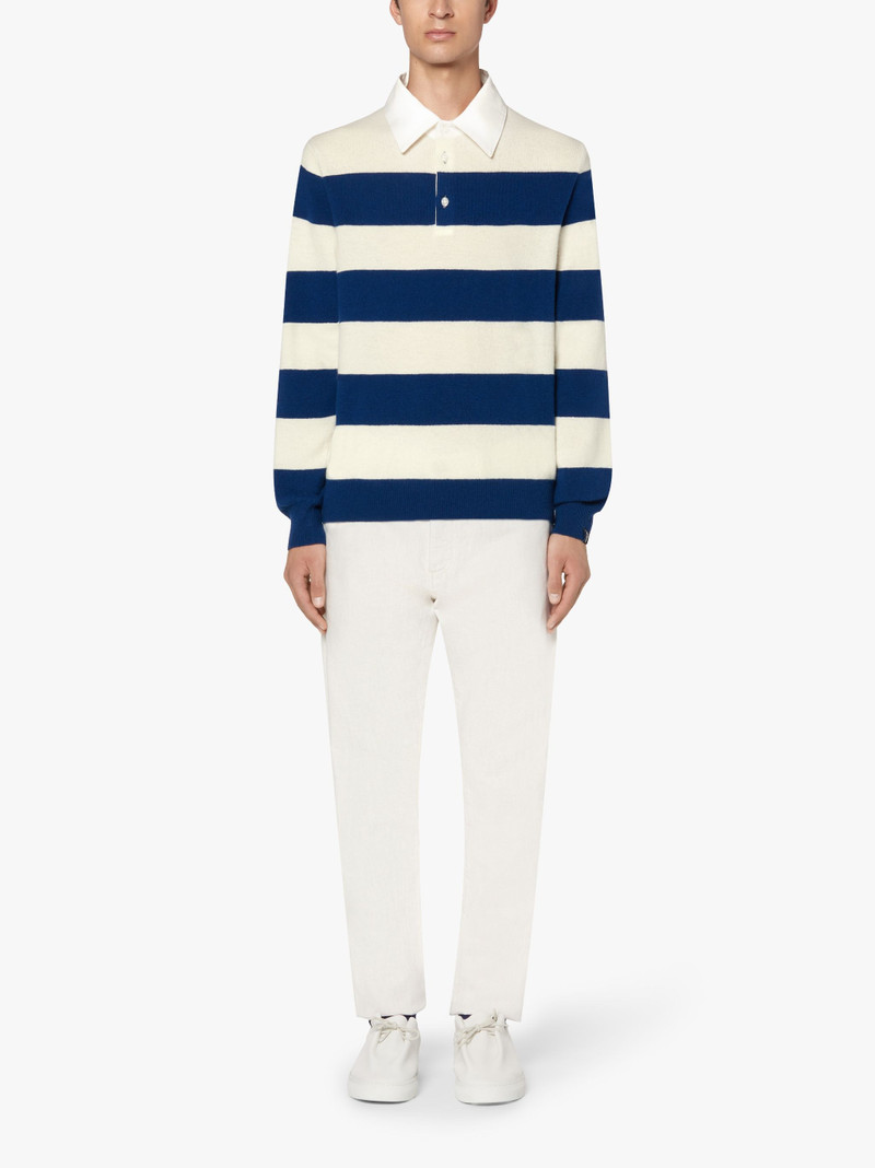 Mackintosh BLUE WOOL KNITTED RUGBY SHIRT | GKM-202 outlook