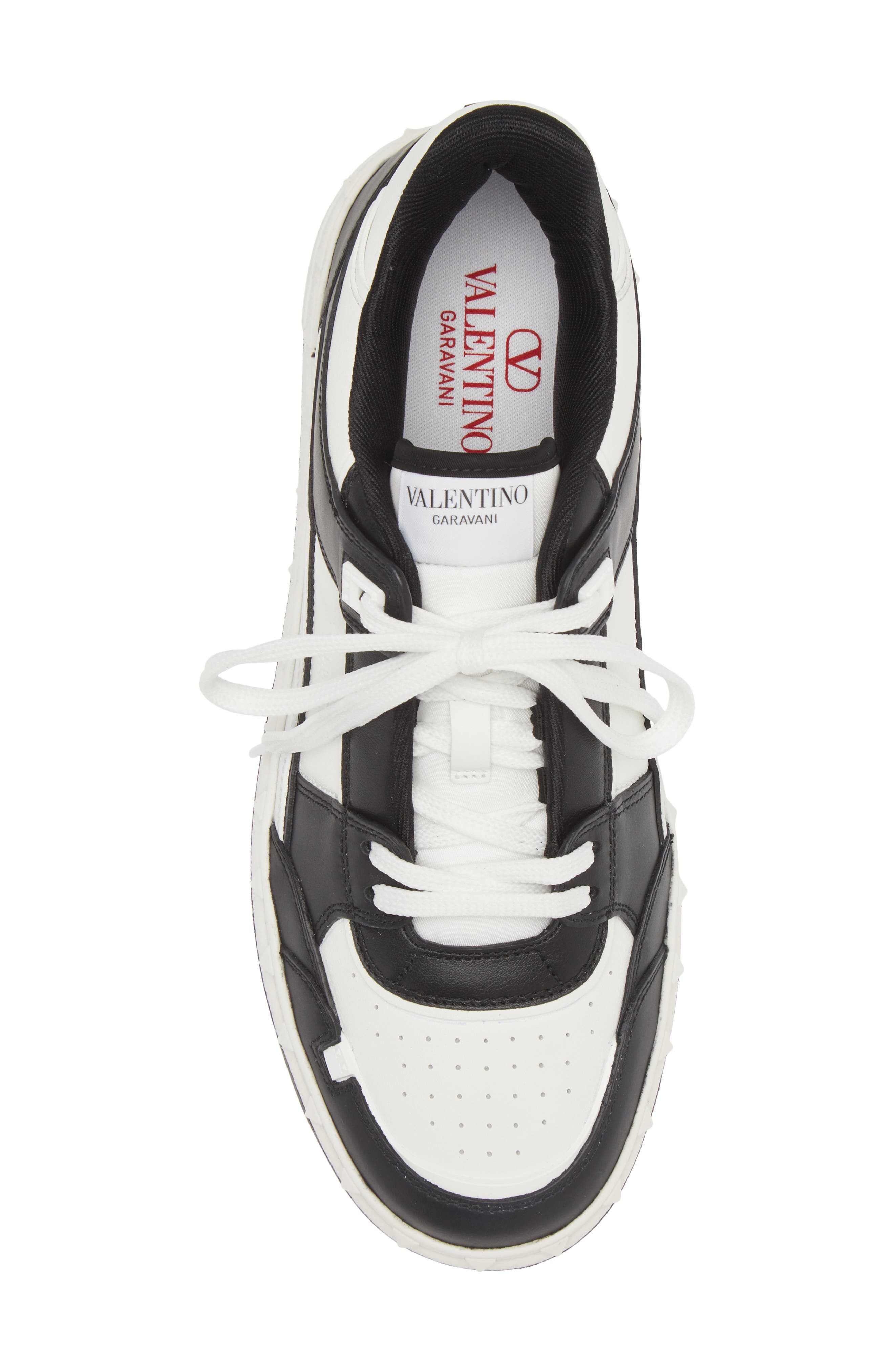 Valentino Garavani Rockstud Low Top Sneaker in Bianco/Nero at Nordstrom - 5
