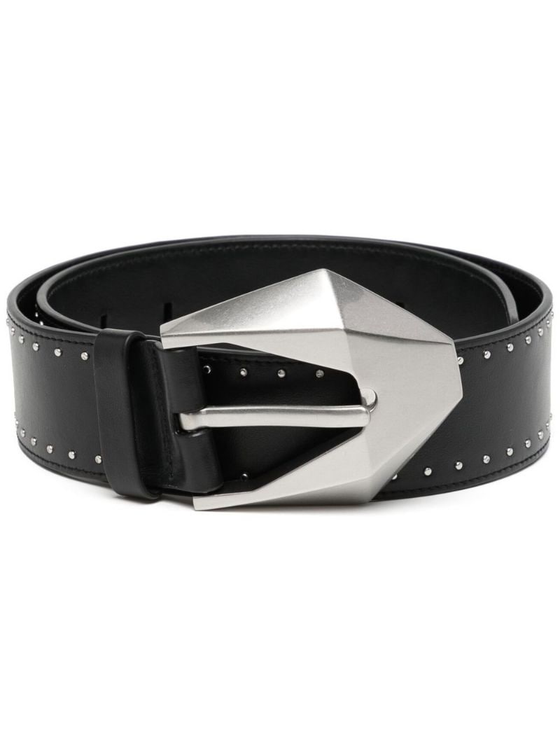 studded leather buckle belt - 1