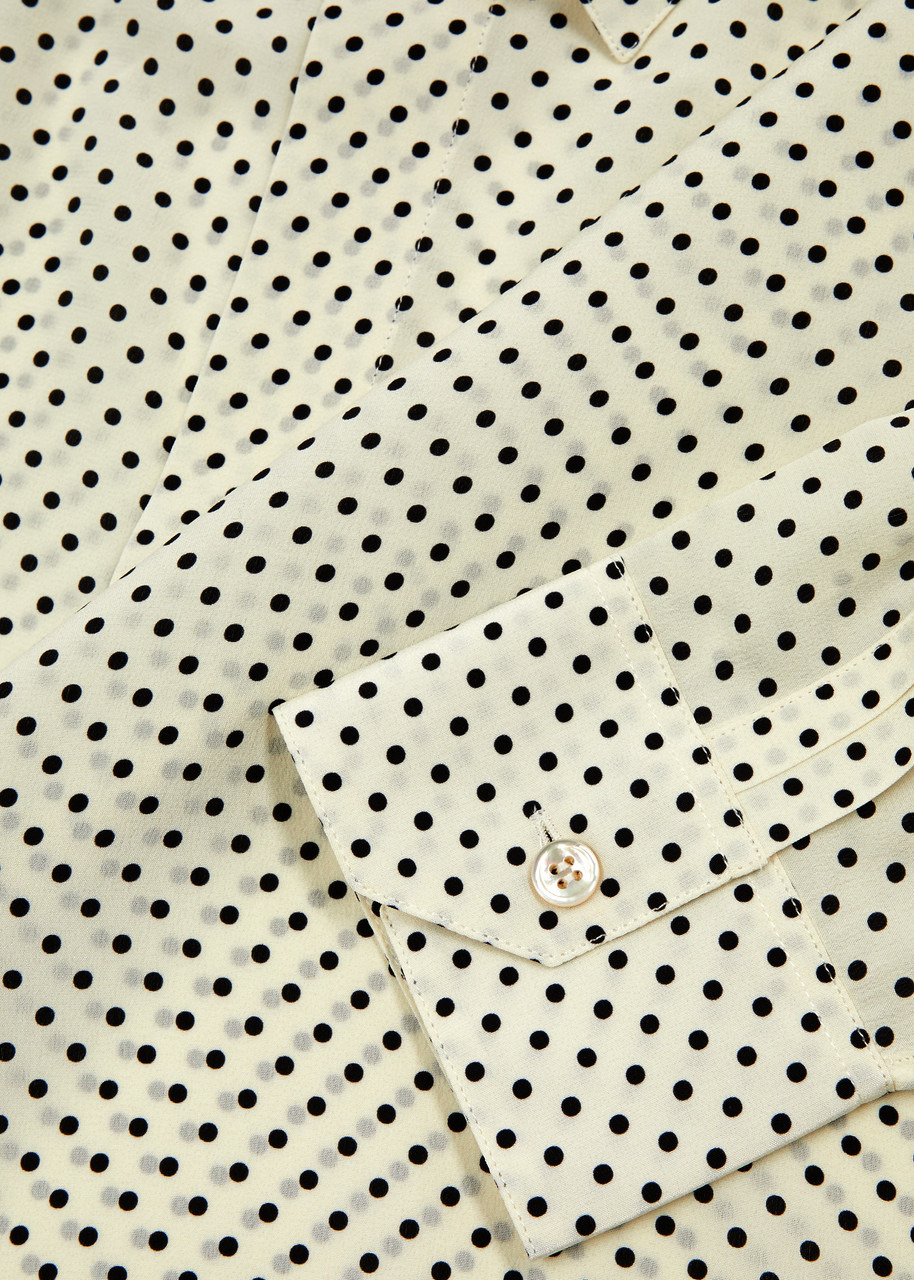Polka-dot printed silk shirt - 5