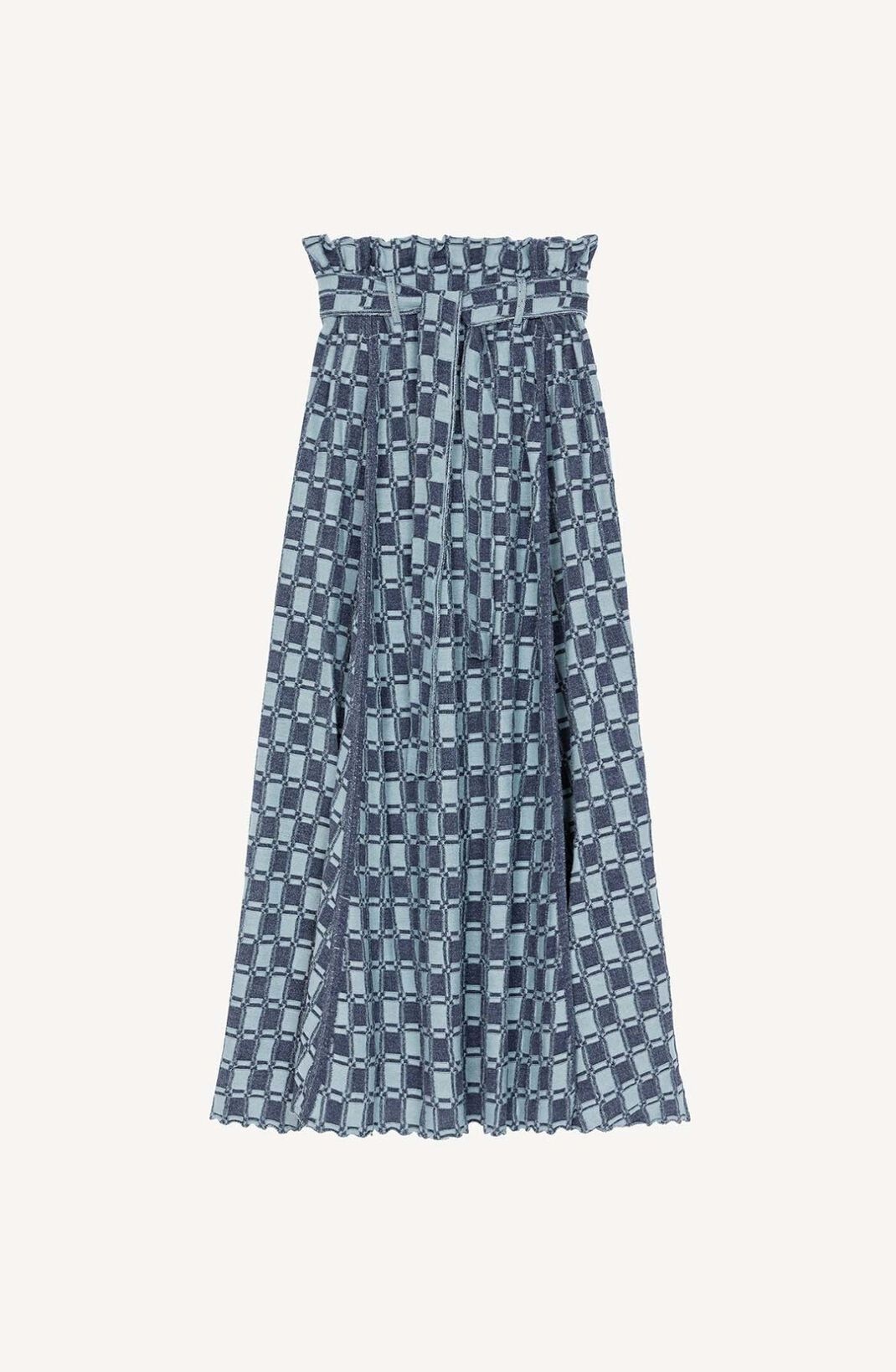 Jacquard gingham midi skirt - 1