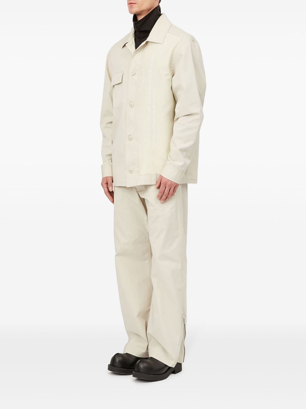 gabardine-weave cotton shirt jacket - 7
