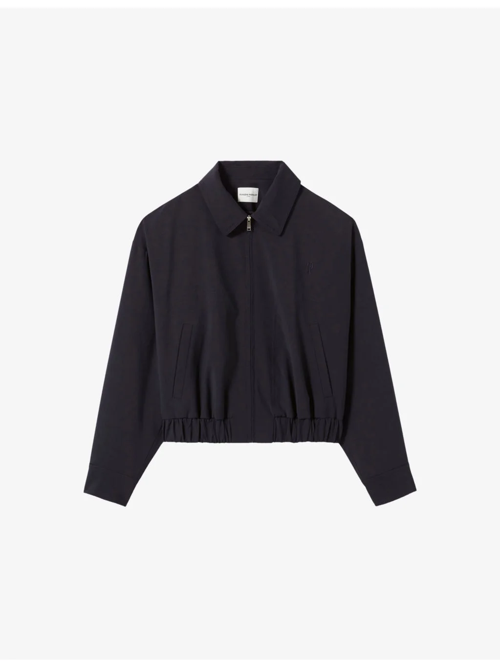 Logo-Embroidered Collared Stretch Wool-Blend Jacket - 1