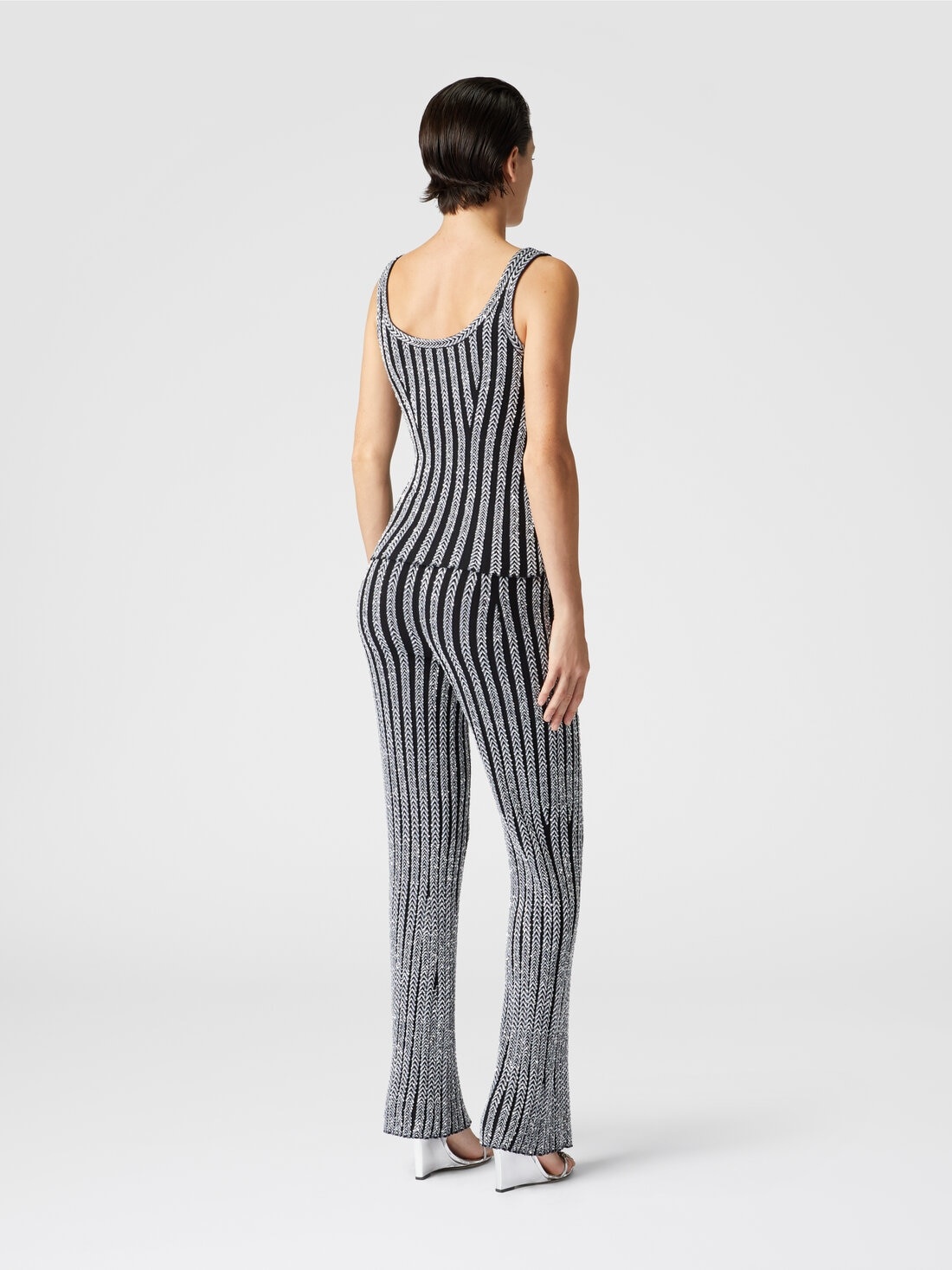 Zig zag ribbed tank top with sequins - 3