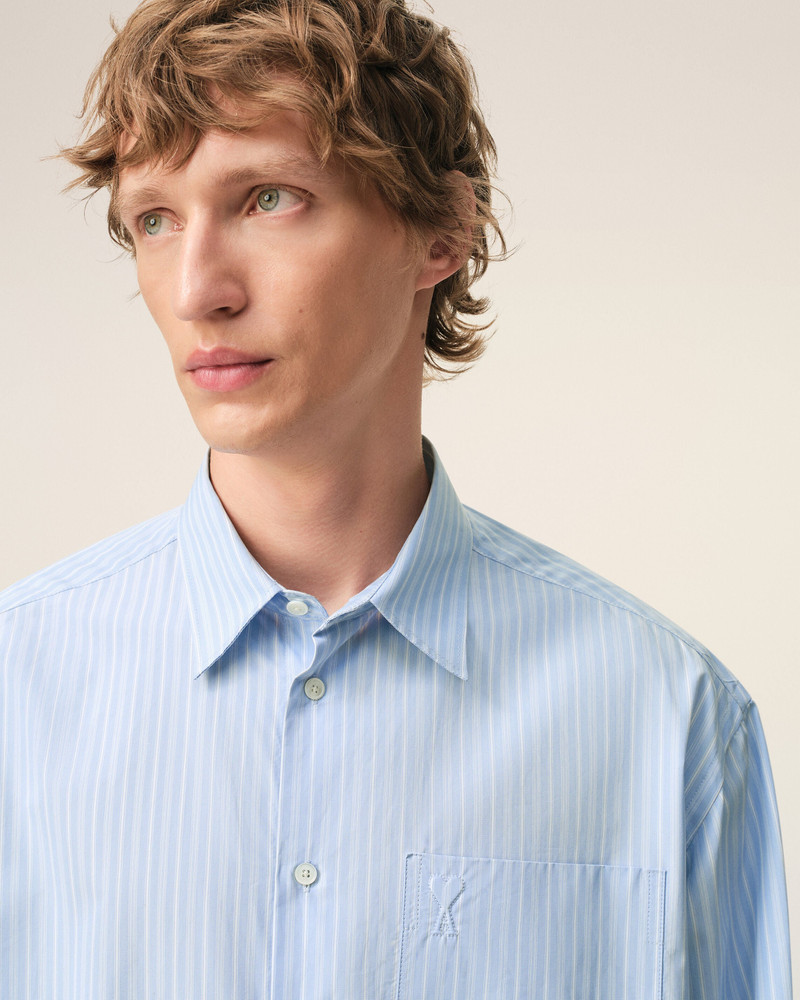 BLUE COTTON LONG SLEEVE AMI DE COEUR BOXY SHIRT 4