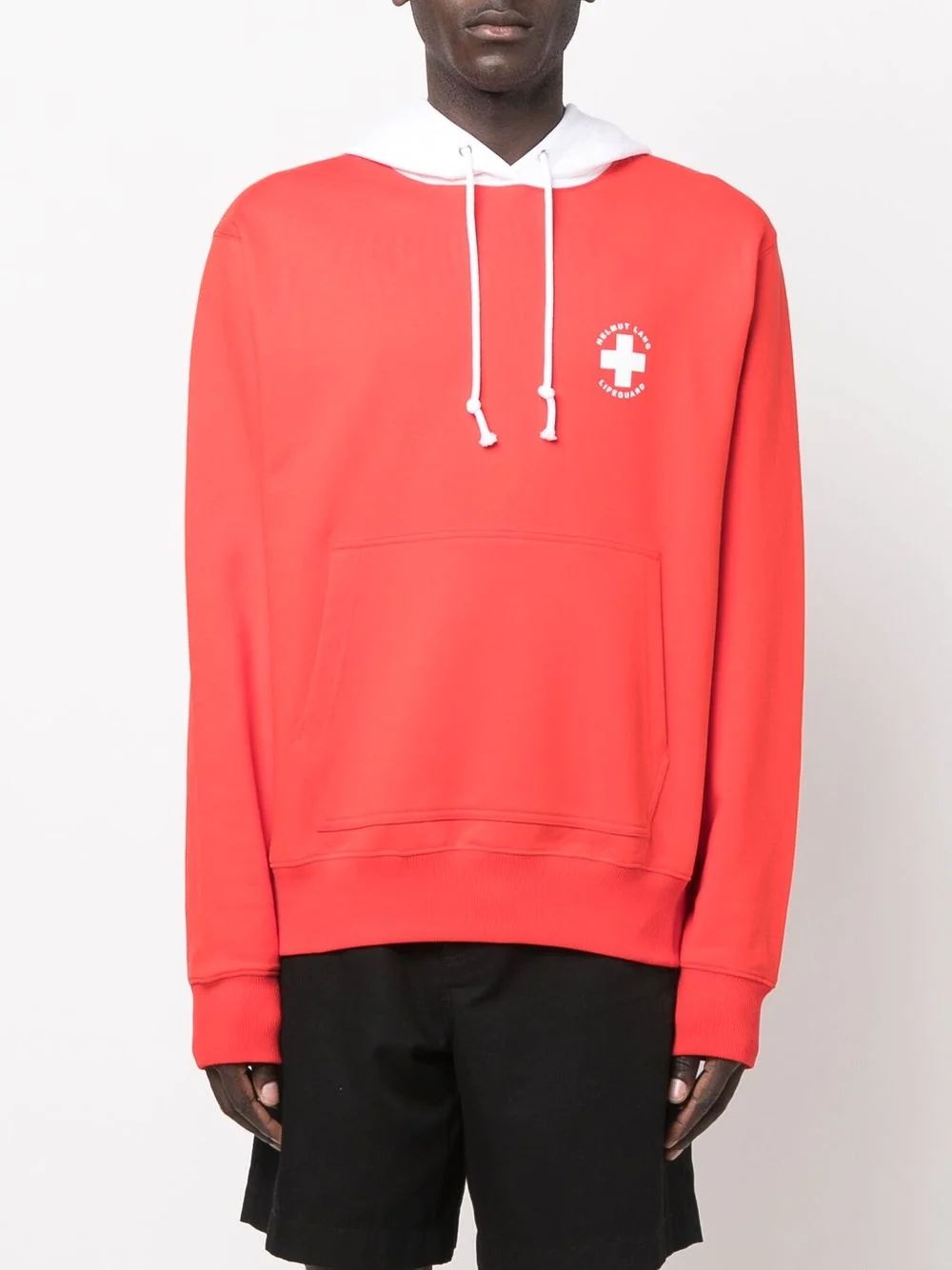 logo-print two-tone hoodie - 3