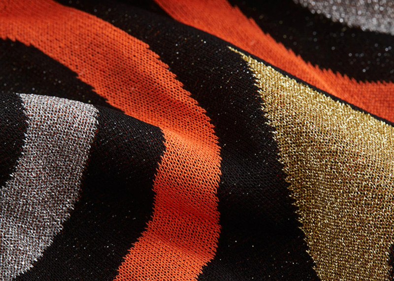 rabanne Rabanne H&M Glittery Jacquard-Knit Mini Dress Orange Multicolor outlook