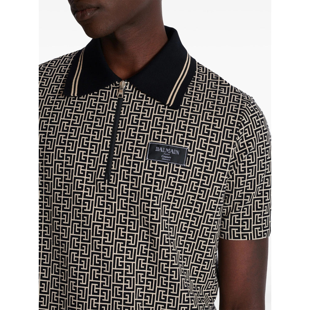 Balmain Black Polo Shirts Men - 6