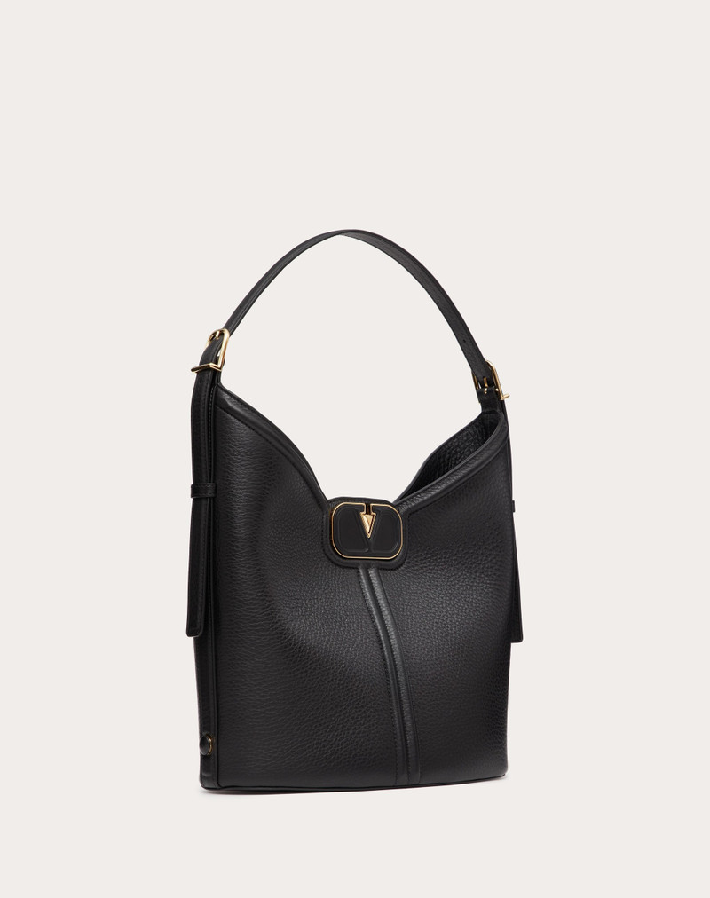 Valentino VLOGO LEATHER HOBO BAG IN GRAINY CALFSKIN outlook