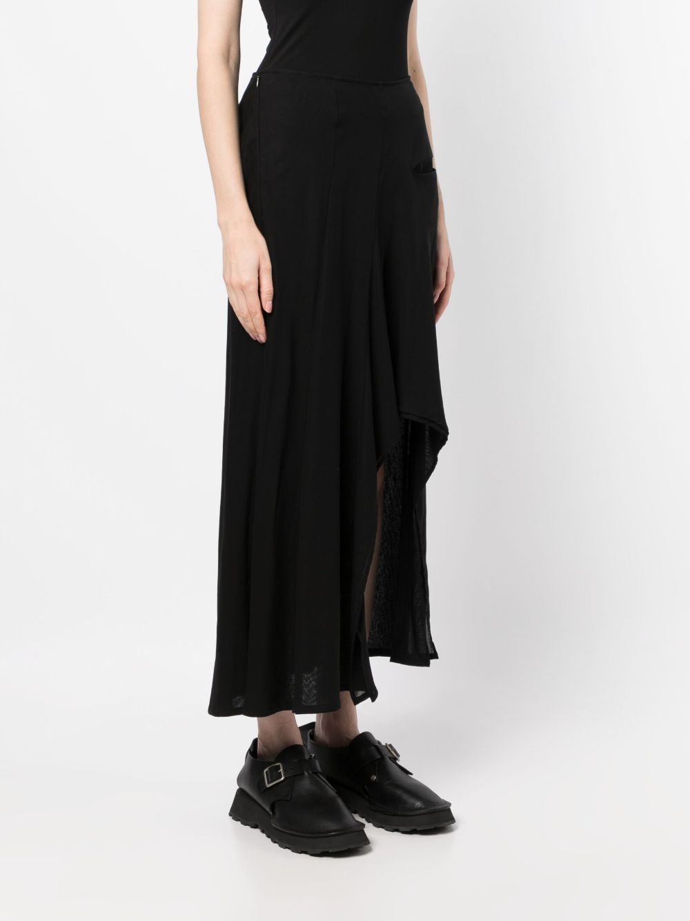 high-waisted flared cotton skirt - 3