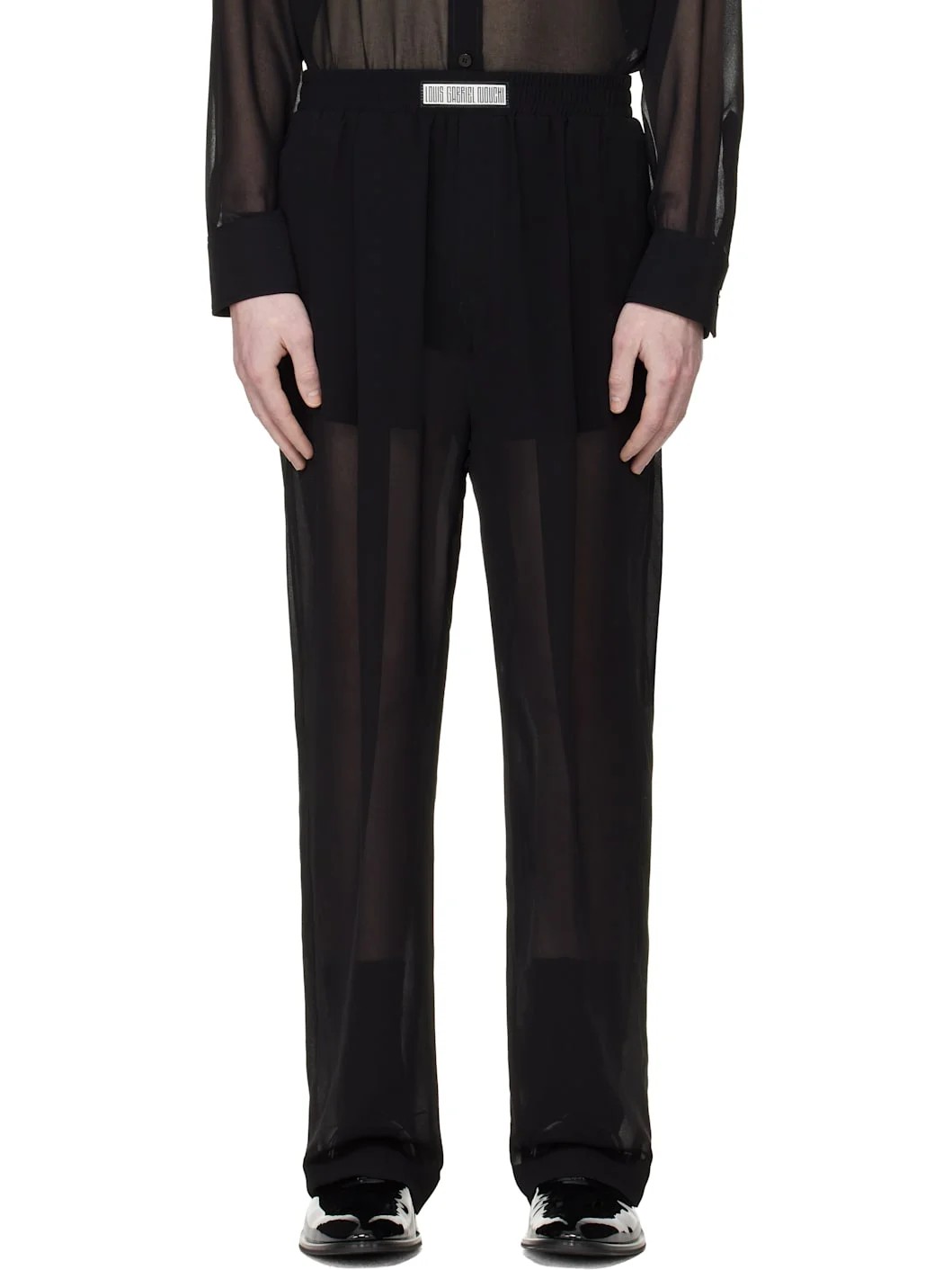 Black Jogging Large Transparent Trousers - 1