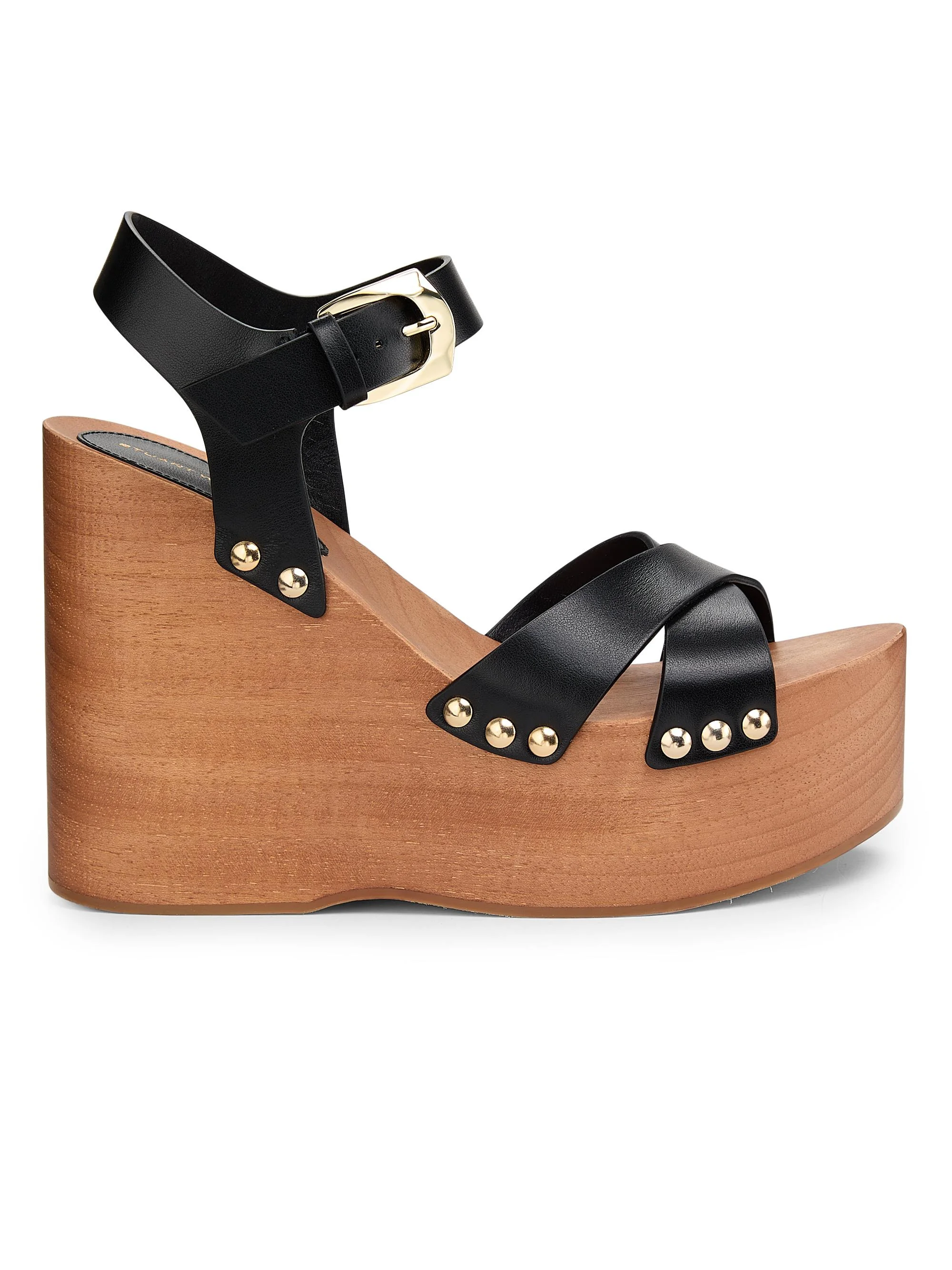 Women's Kate 135MM Studded Leather Clogs - Black - 1