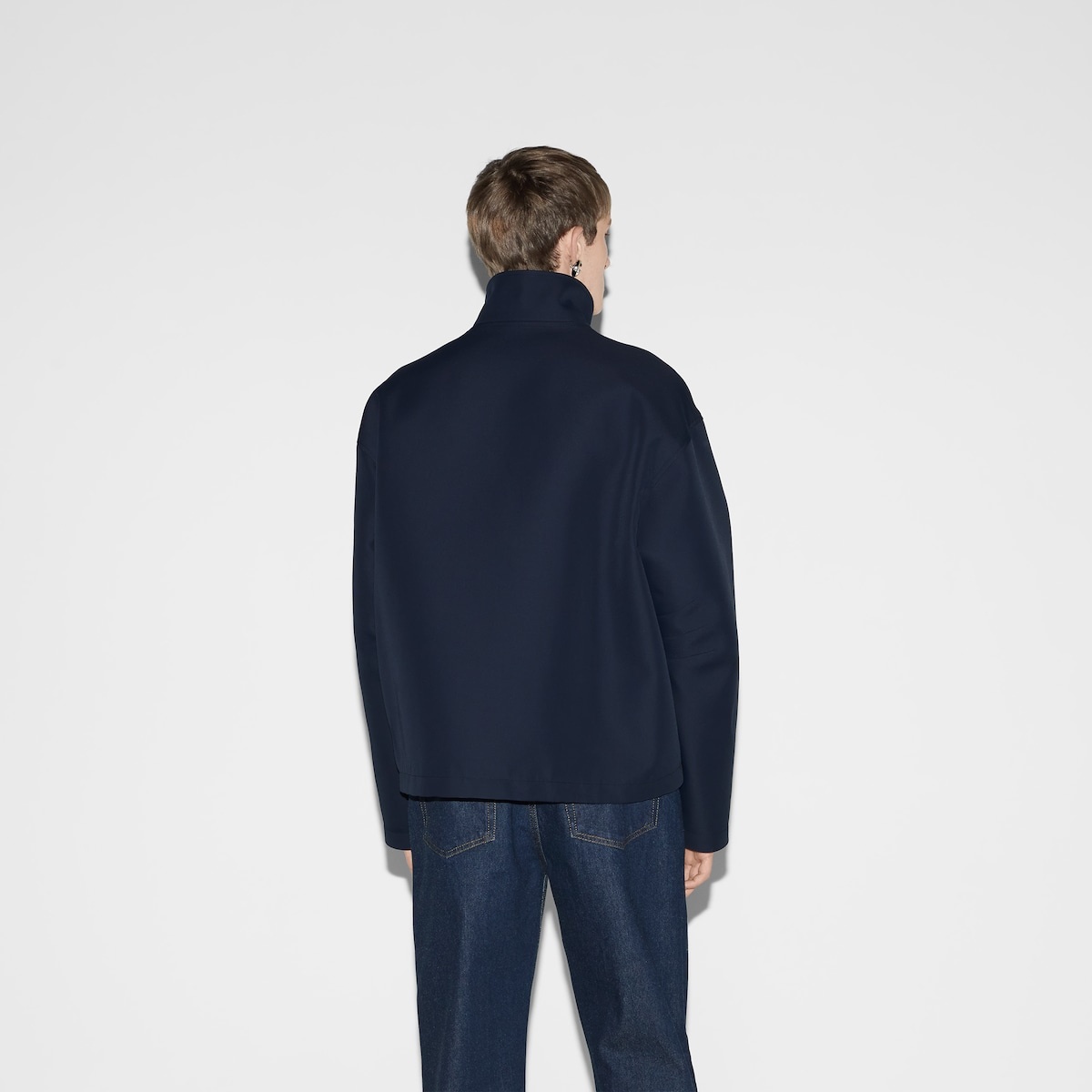 Wool acetate zip jacket with embroidery - 4