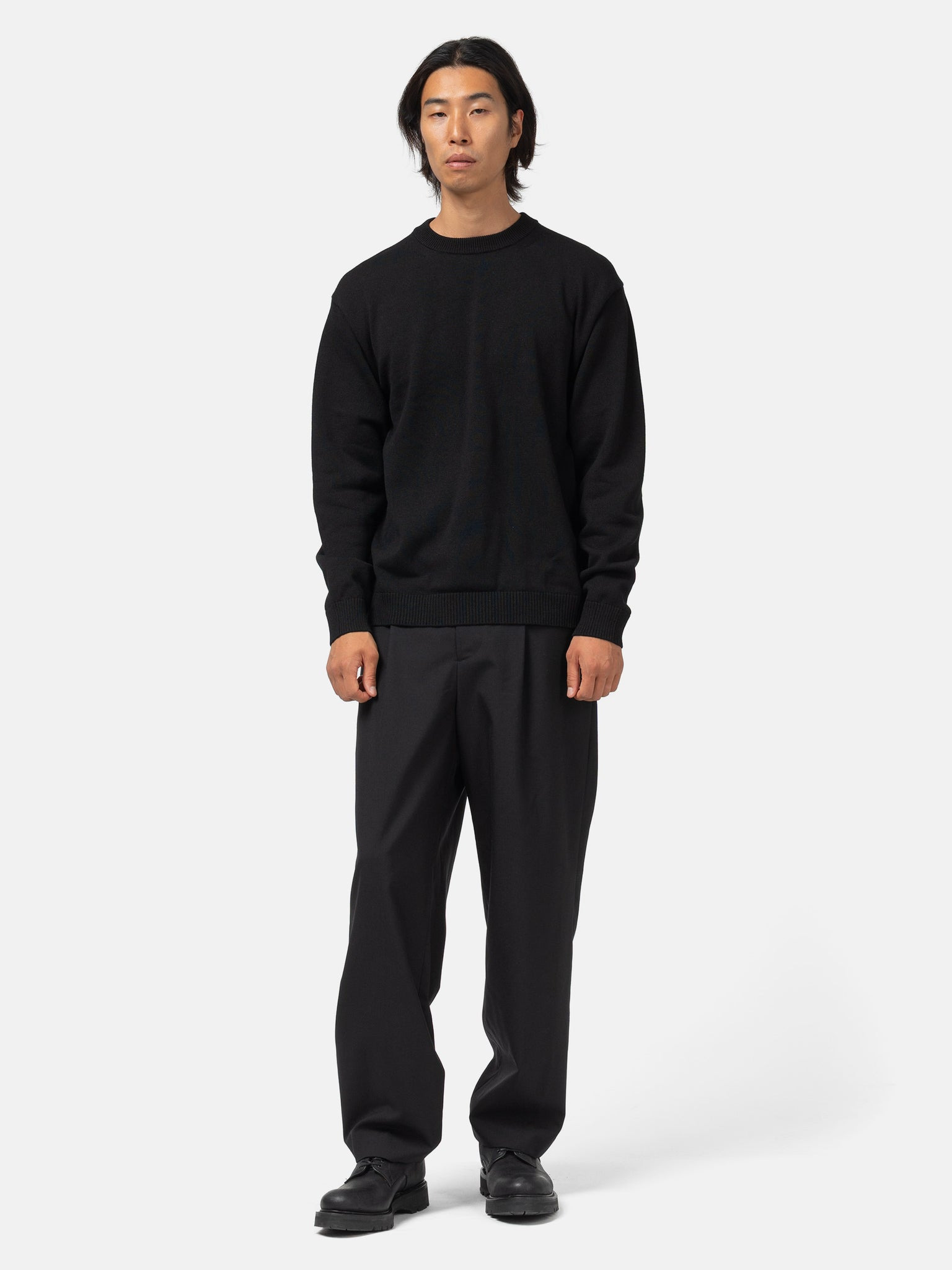 Crewneck Sweater Wool Washi Black - 2