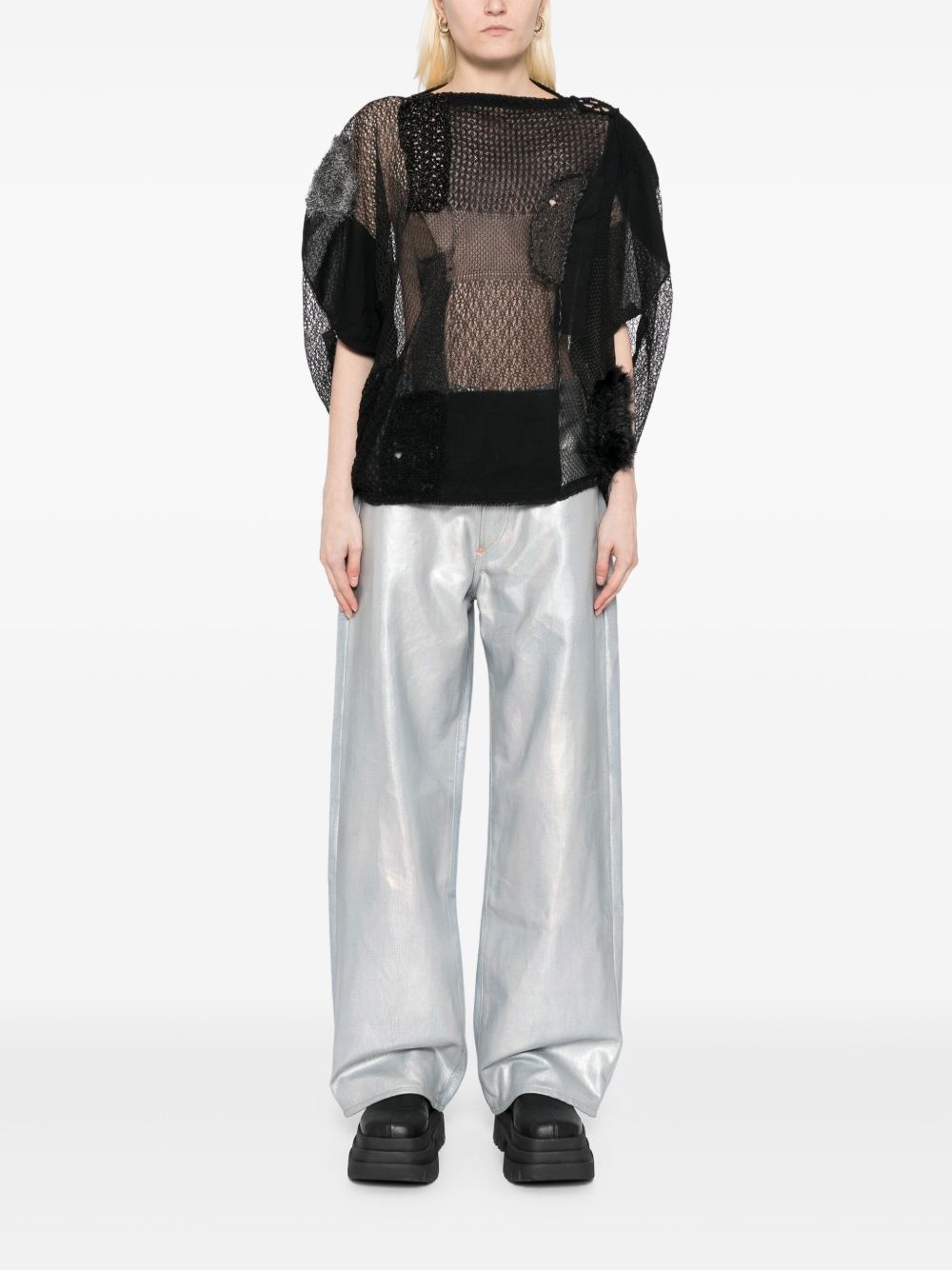 foiled-print straight-leg jeans - 2