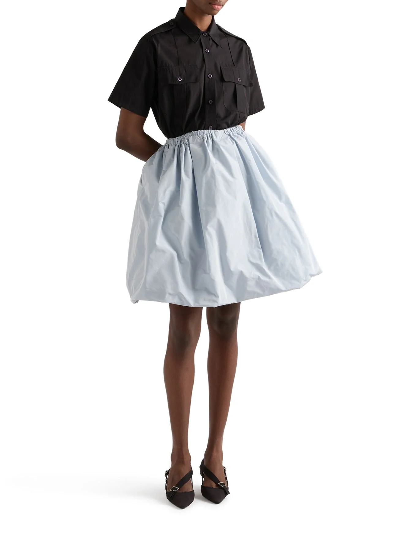 SHORT-SLEEVED POPLIN SHIRT - 1