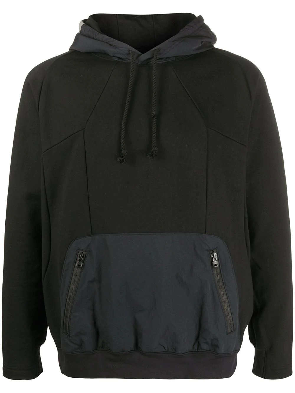 contrast fitted hoodie  - 1