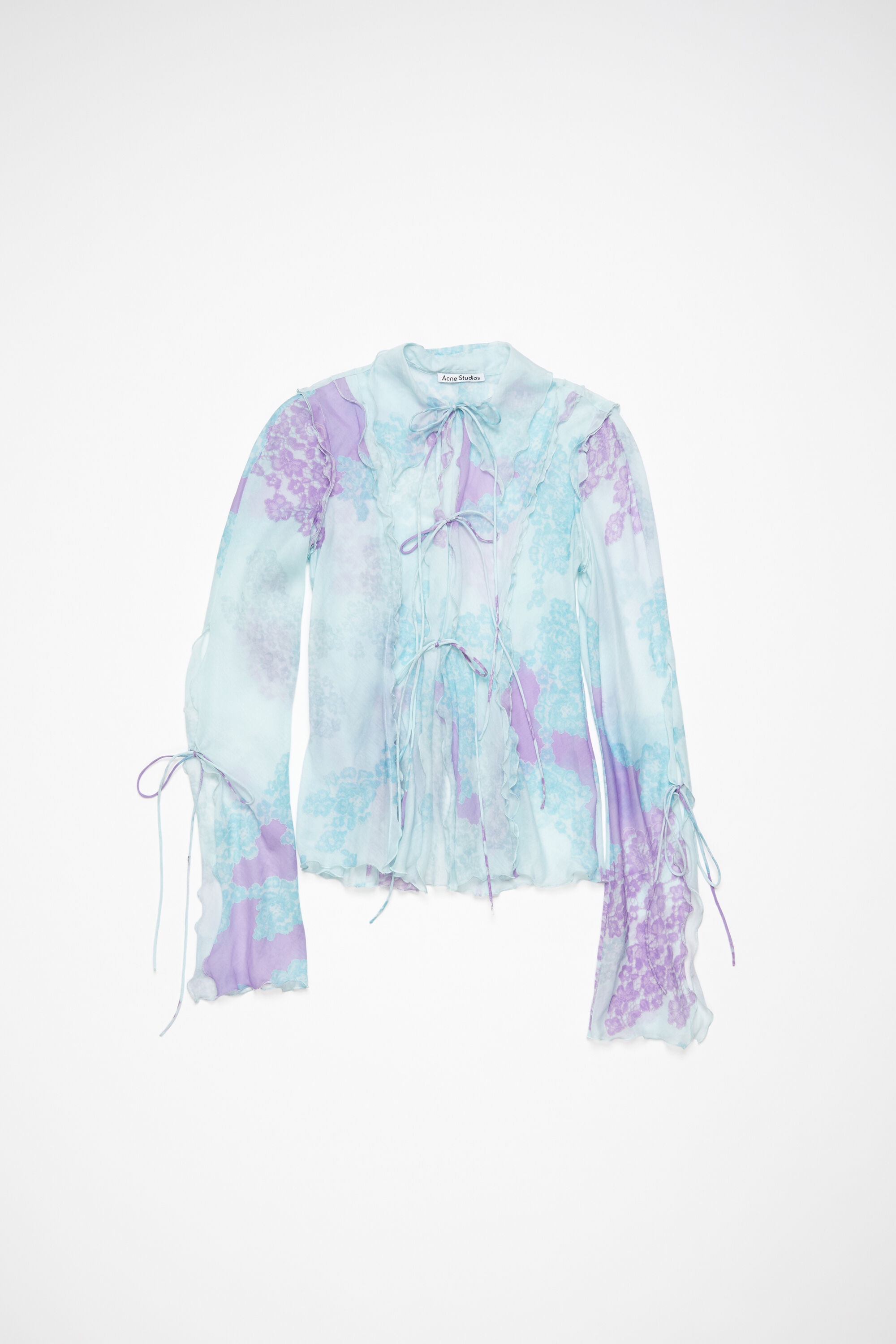 Print blouse - Blue/lilac - 6