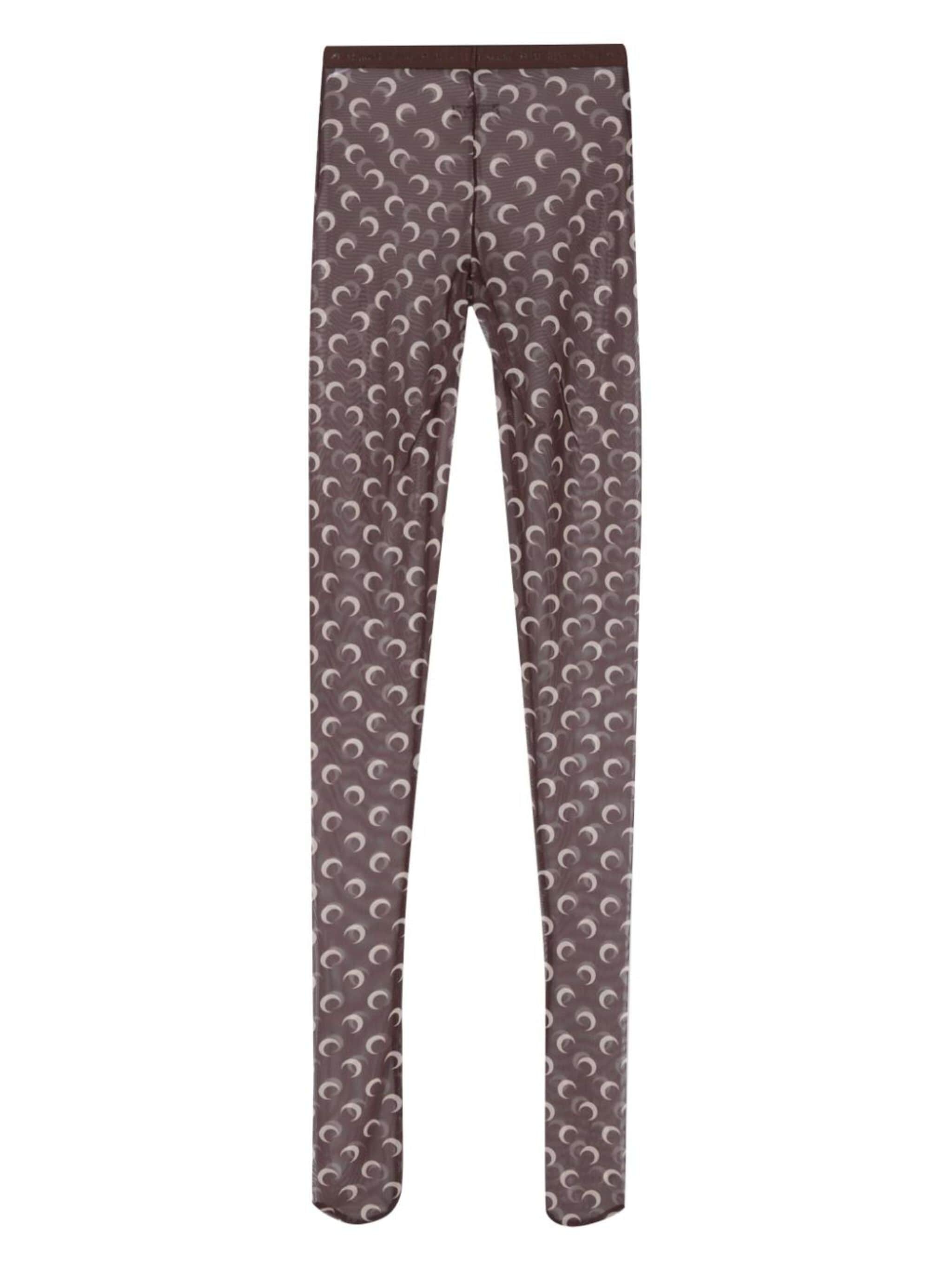 crescent moon-print tights - 2