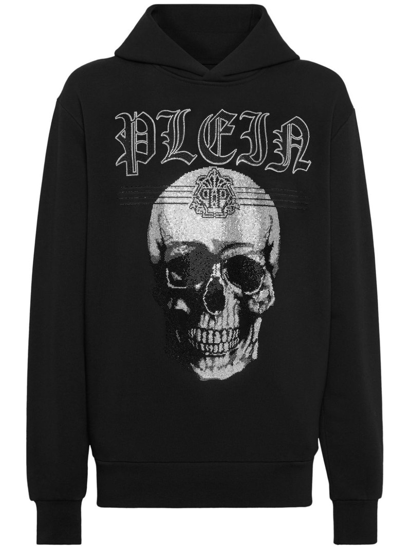 skull-print rhinestone-embellished hoodie 1