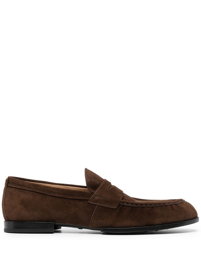 leather low-heel loafers - 1