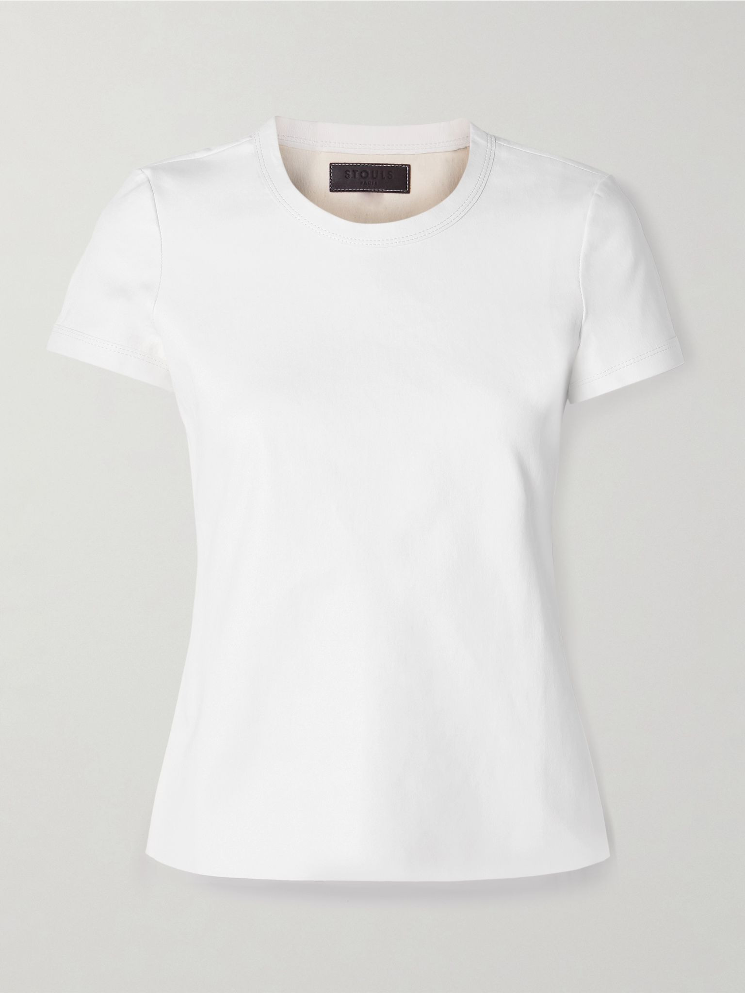Leather T-shirt White - 1