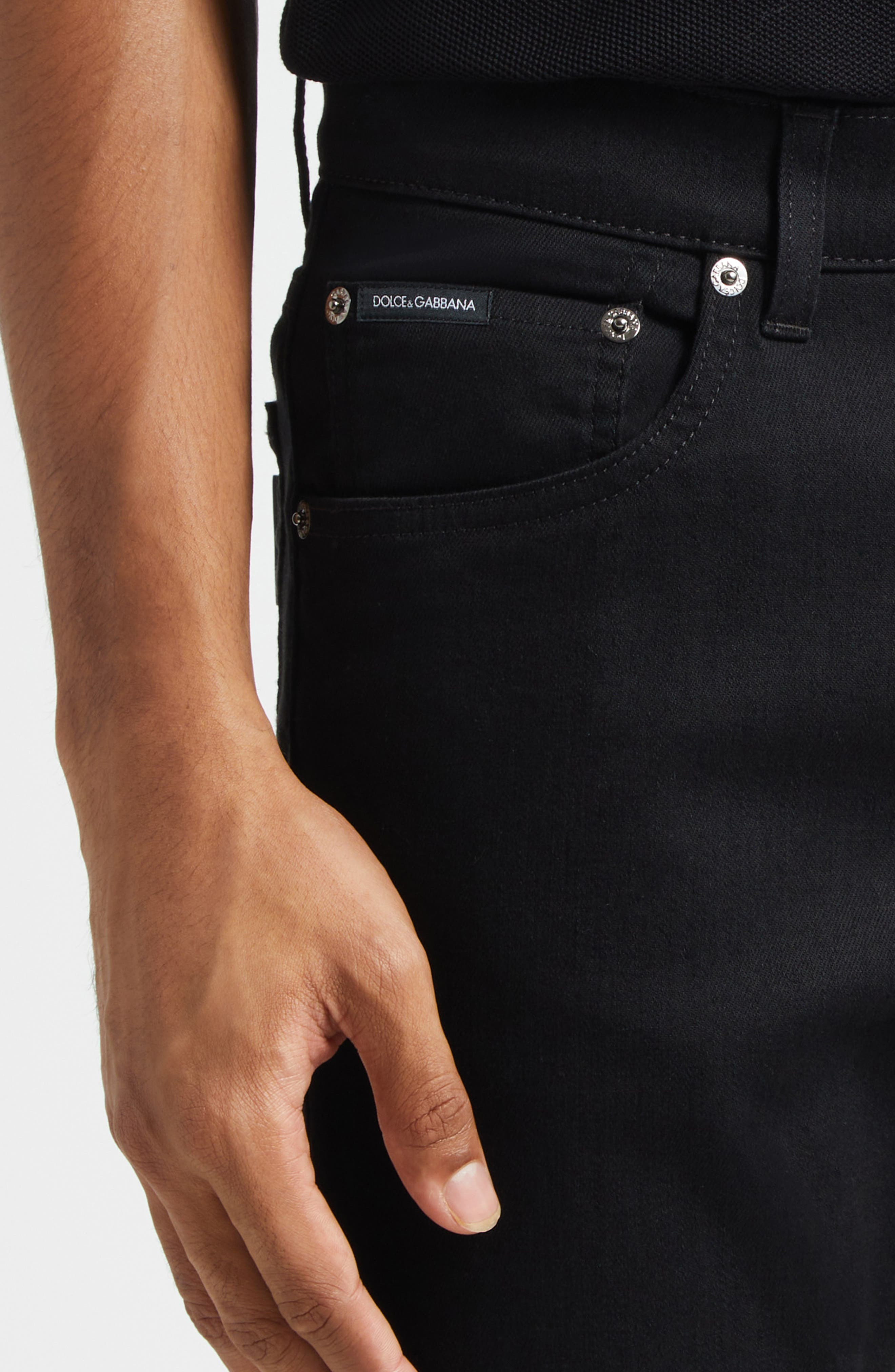 Dolce&Gabbana Slim Fit Stretch Jeans in S9001 Black at Nordstrom - 4