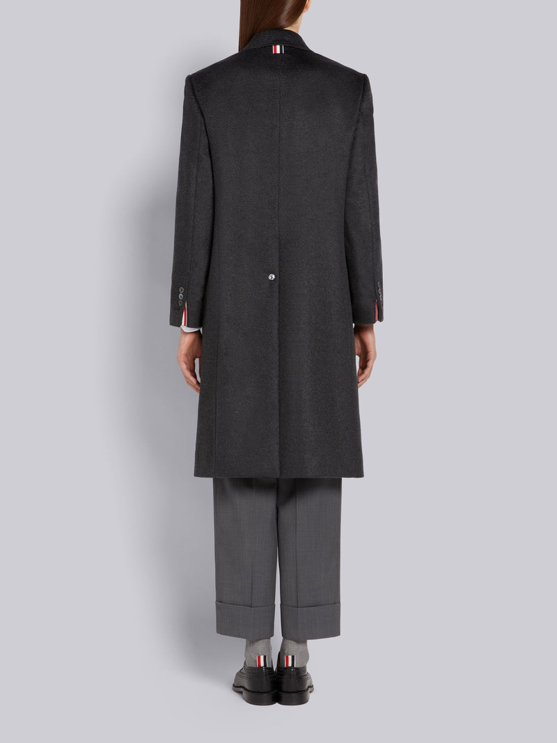 Dark Grey Zibeline Finish Coat Weight Cashmere Single Vent Overcoat 3