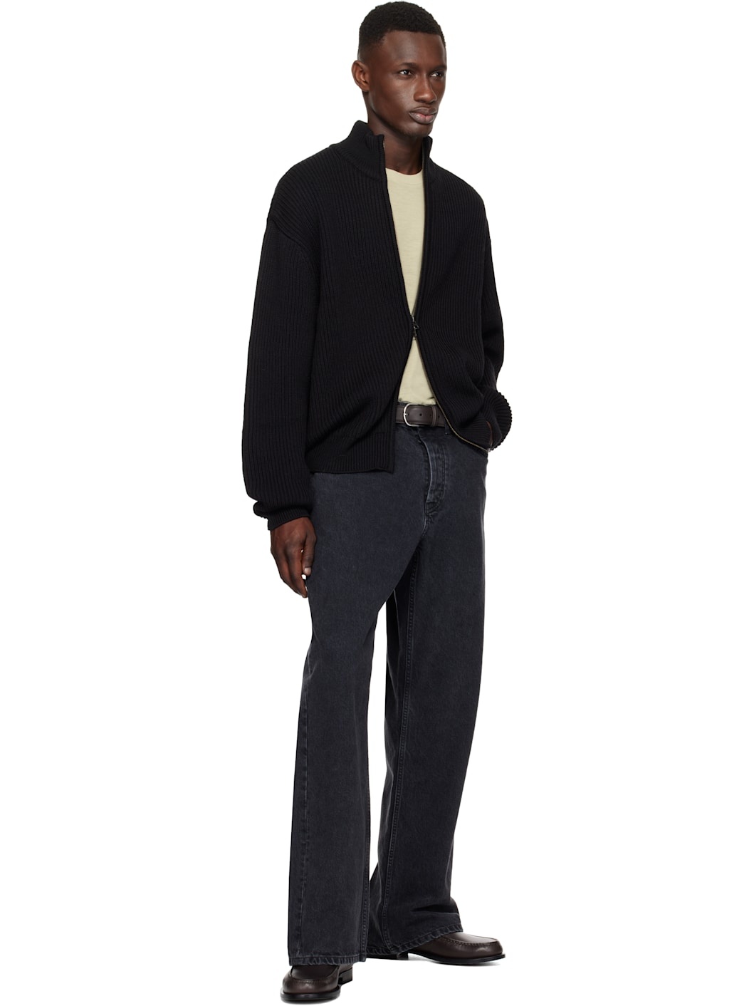 Brown Stitch Trimmed Belt - 3