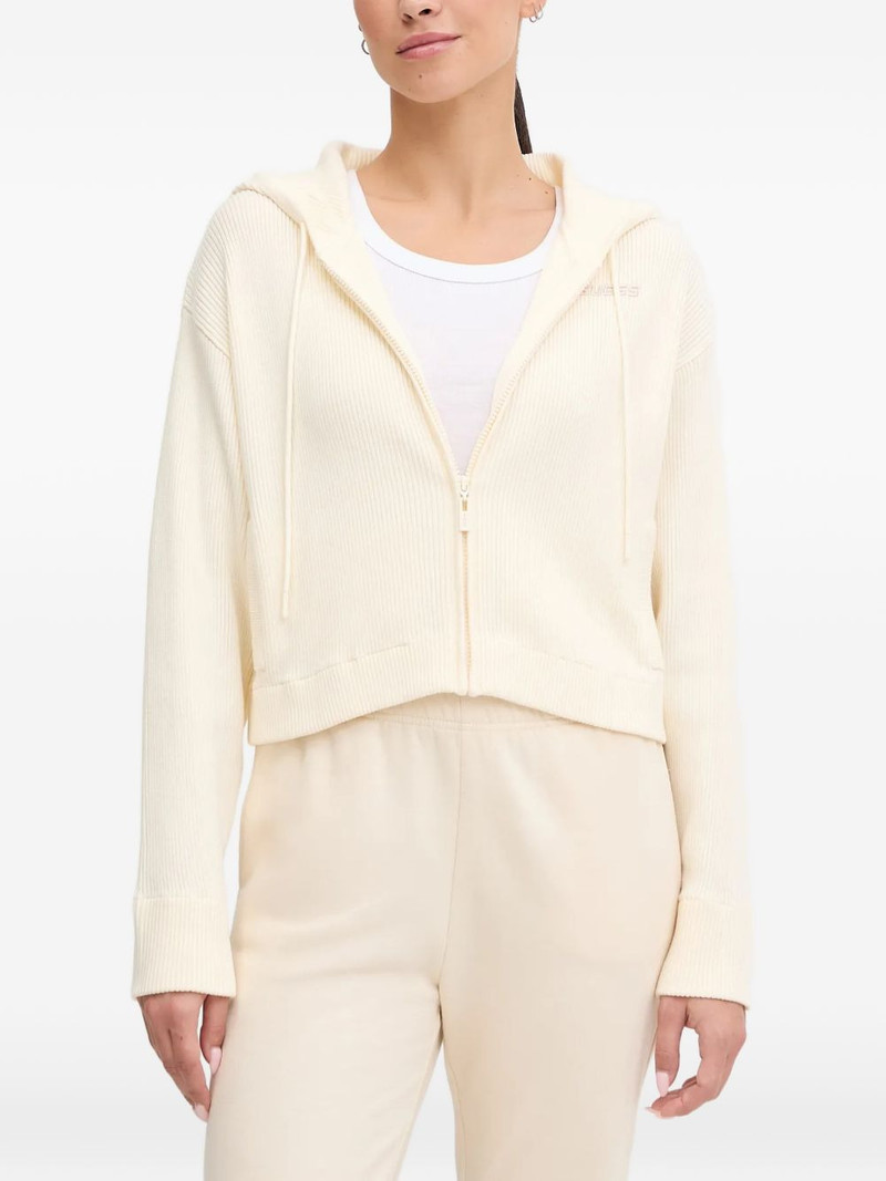 logo-embroidered zip-up hoodie 1
