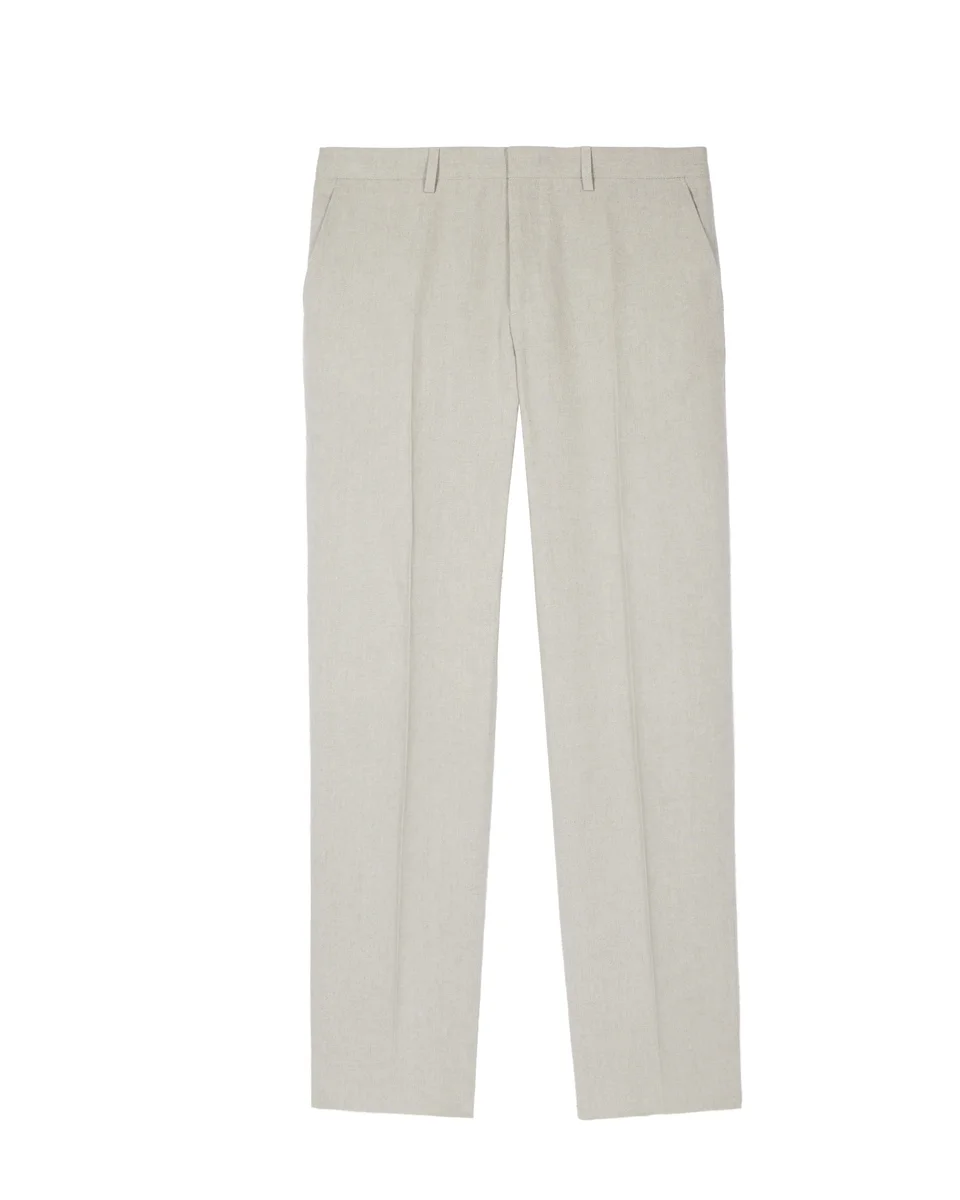 BEIGE LINEN SUIT PANTS - 1