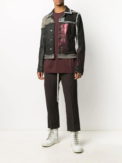 Rick Owens DRKSHDW cropped faux-leather worker jacket outlook