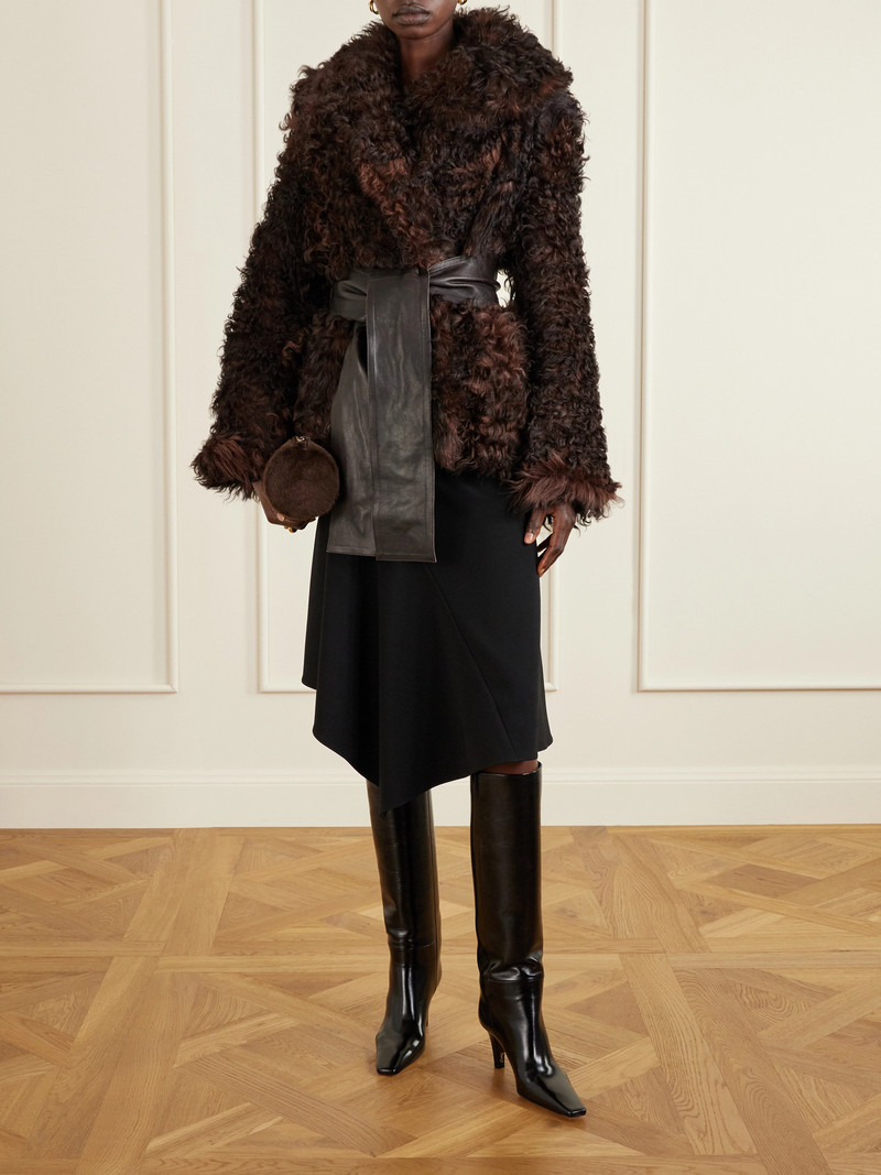 NOUR HAMMOUR Noa Belted Shearling Coat outlook