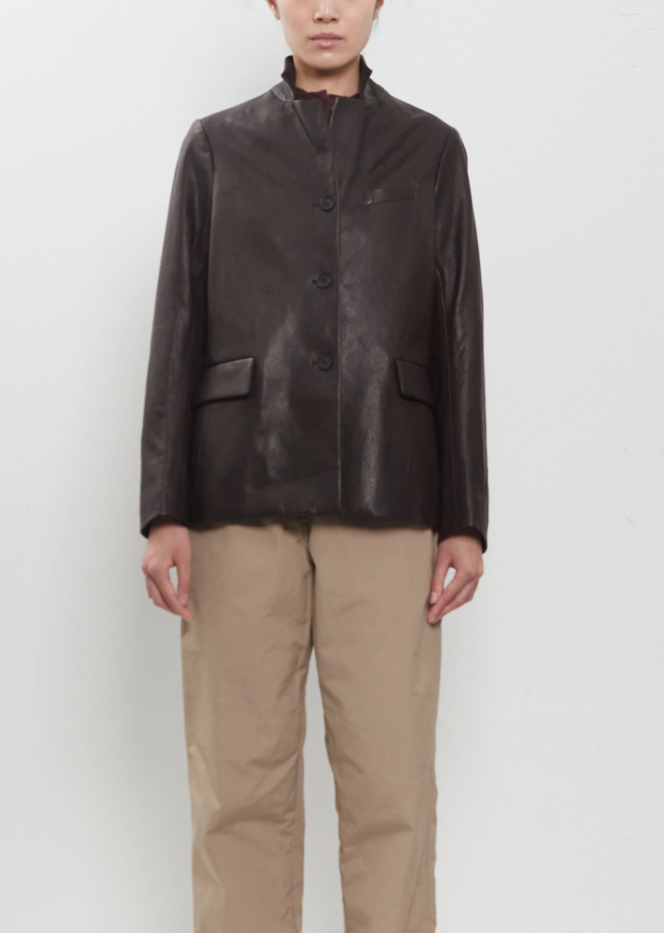 Leather Giulia Jacket Manga — Brown - 1