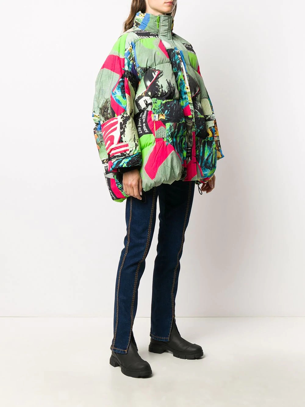 printed oversized parka - 3