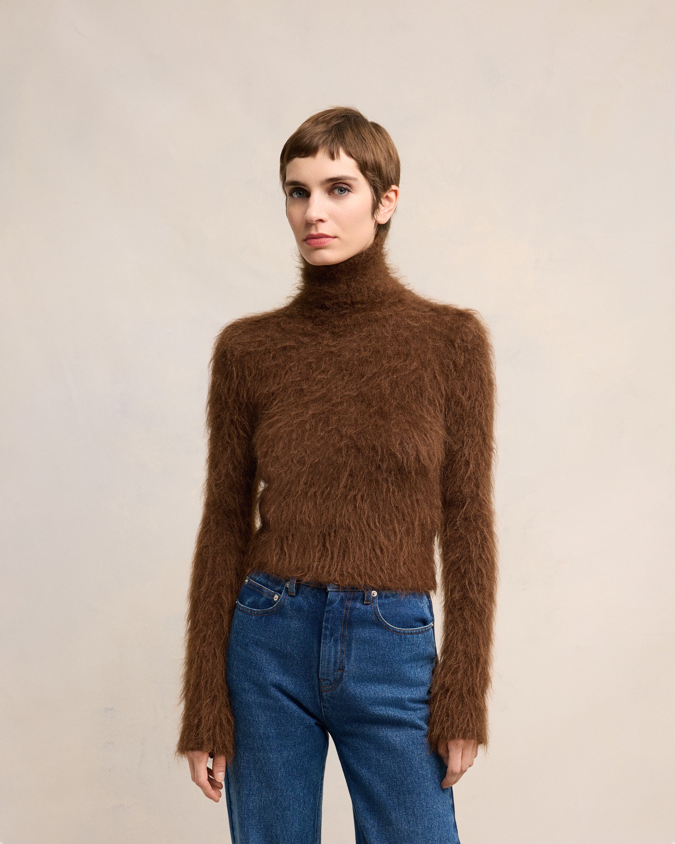 ALPACA MOHAIR BRUSHED SWEATER - 3
