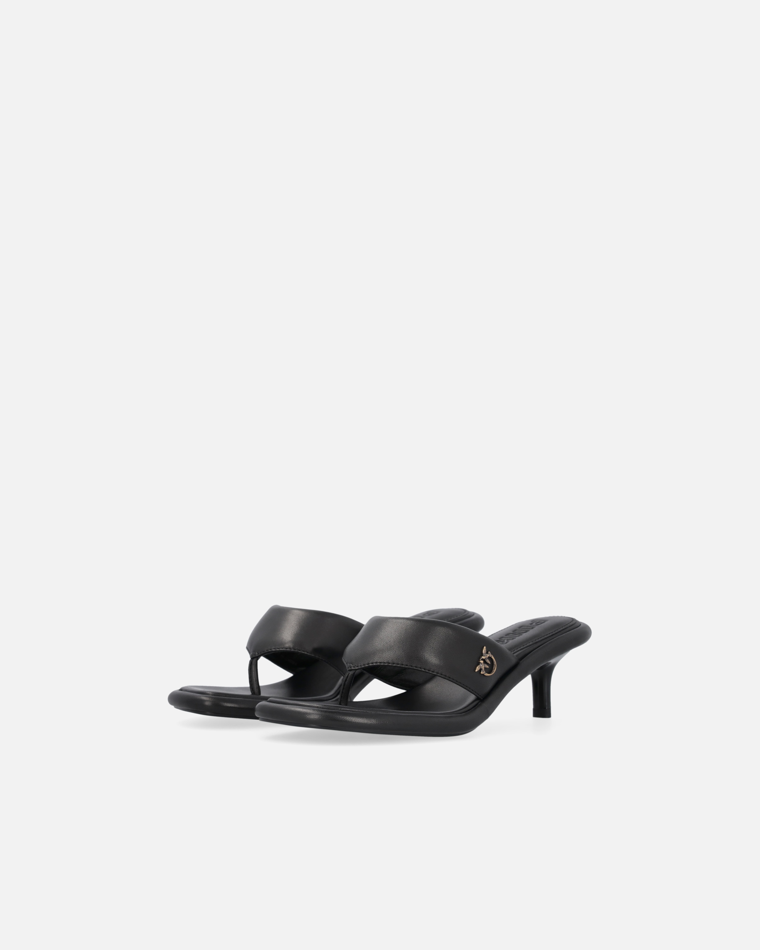 NAPPA LEATHER THONG SANDALS WITH HEEL - 6