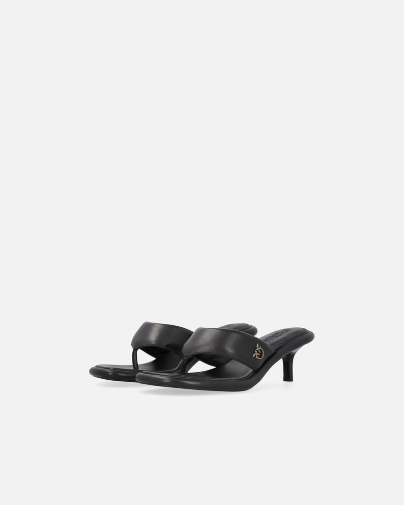 NAPPA LEATHER THONG SANDALS WITH HEEL 6