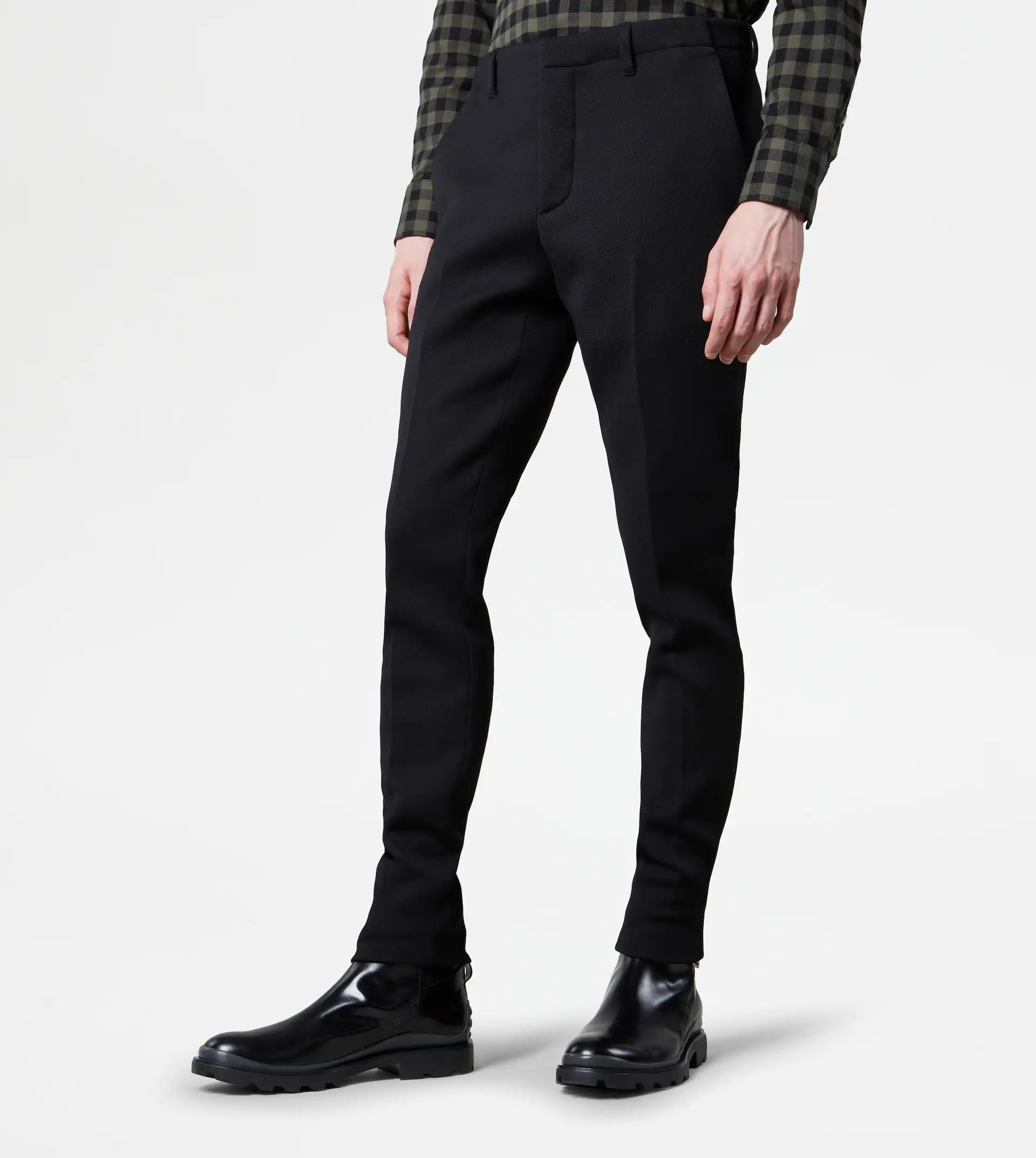 TROUSERS IN WOOL - BLACK - 7