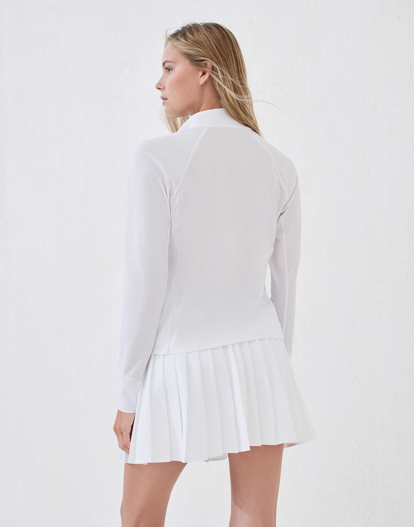 Techno piqué sweatshirt with logo and precious half zip - 2