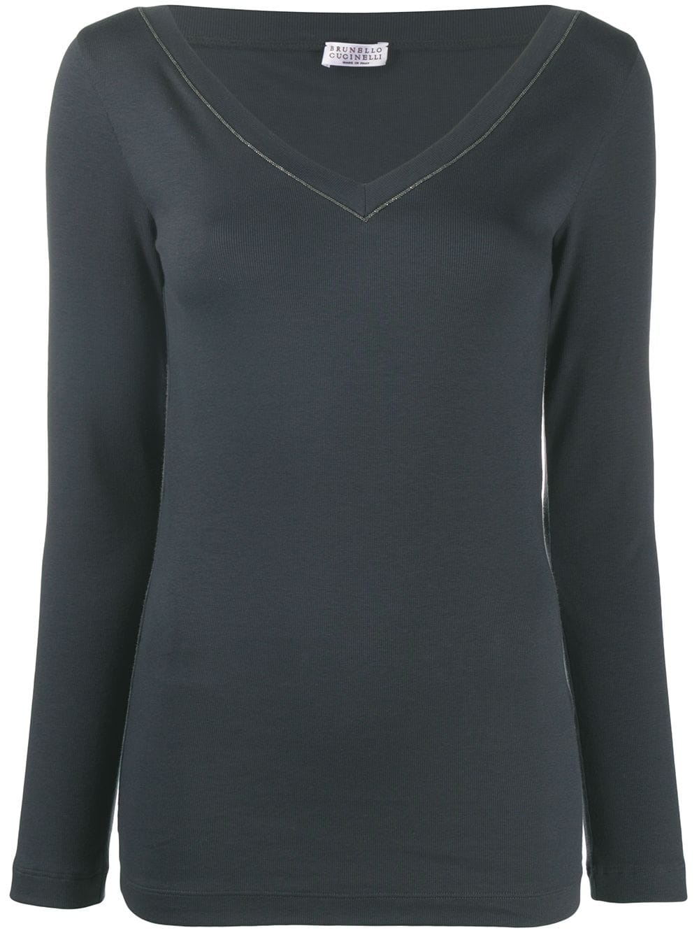 v-neck long-sleeved top - 1