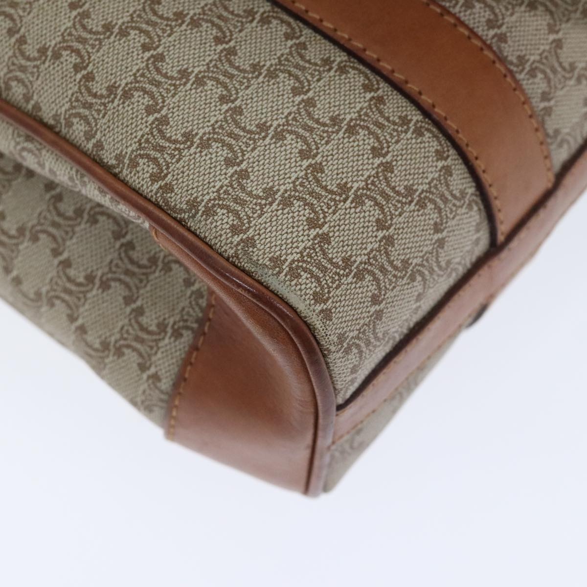 CELINE Macadam Canvas Hand Bag Beige Gold - 15