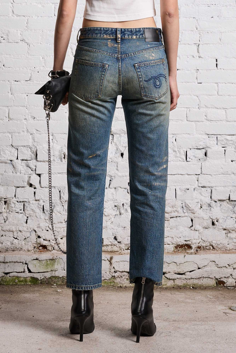 R13 ROMEO JEAN - SPLATTERED CLINTON BLUE outlook