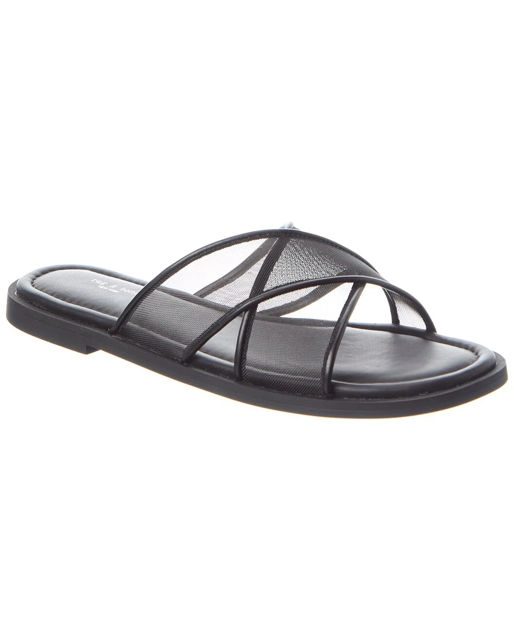 rag & bone Geo Cross Strap Mesh & Leather Sandal - 1