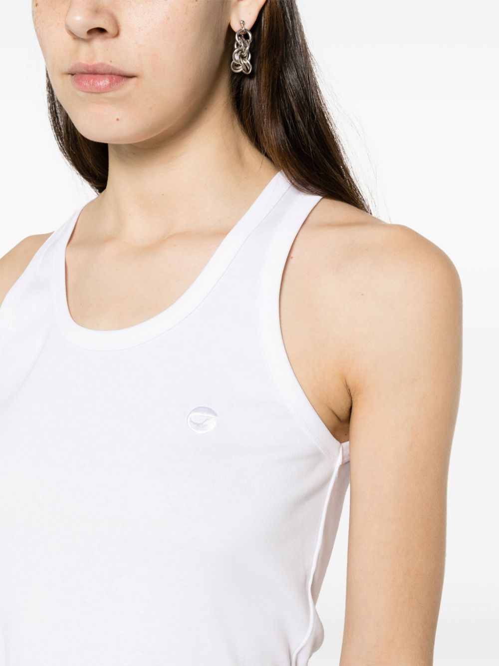 logo-embroidered tank top - 5